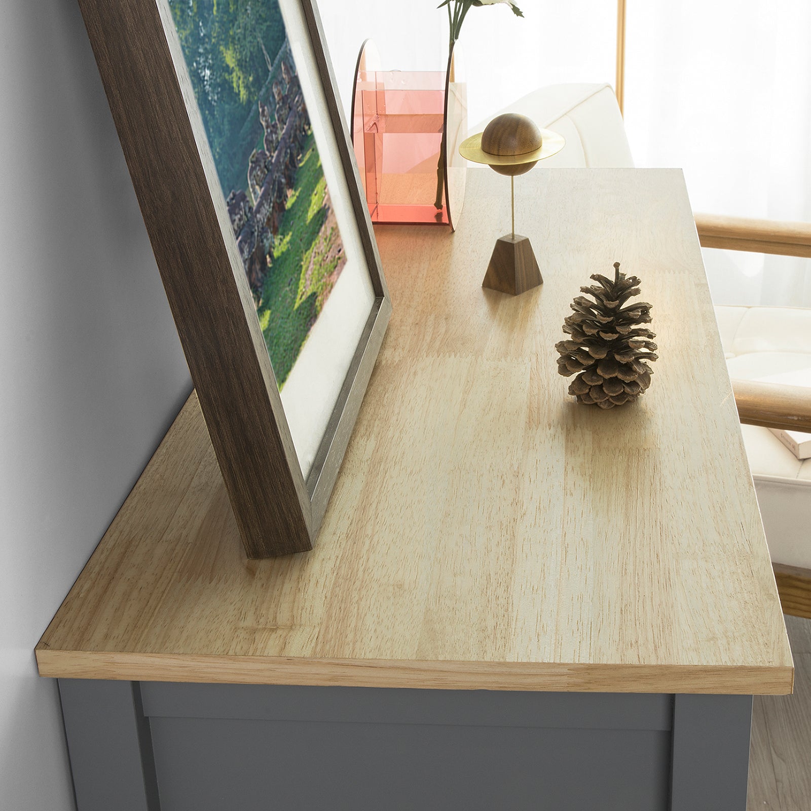SoBuy Kitchen Dining Room Living Room Storage Cabinet Cupboard Sideboard, Grey,FSB25-HG
