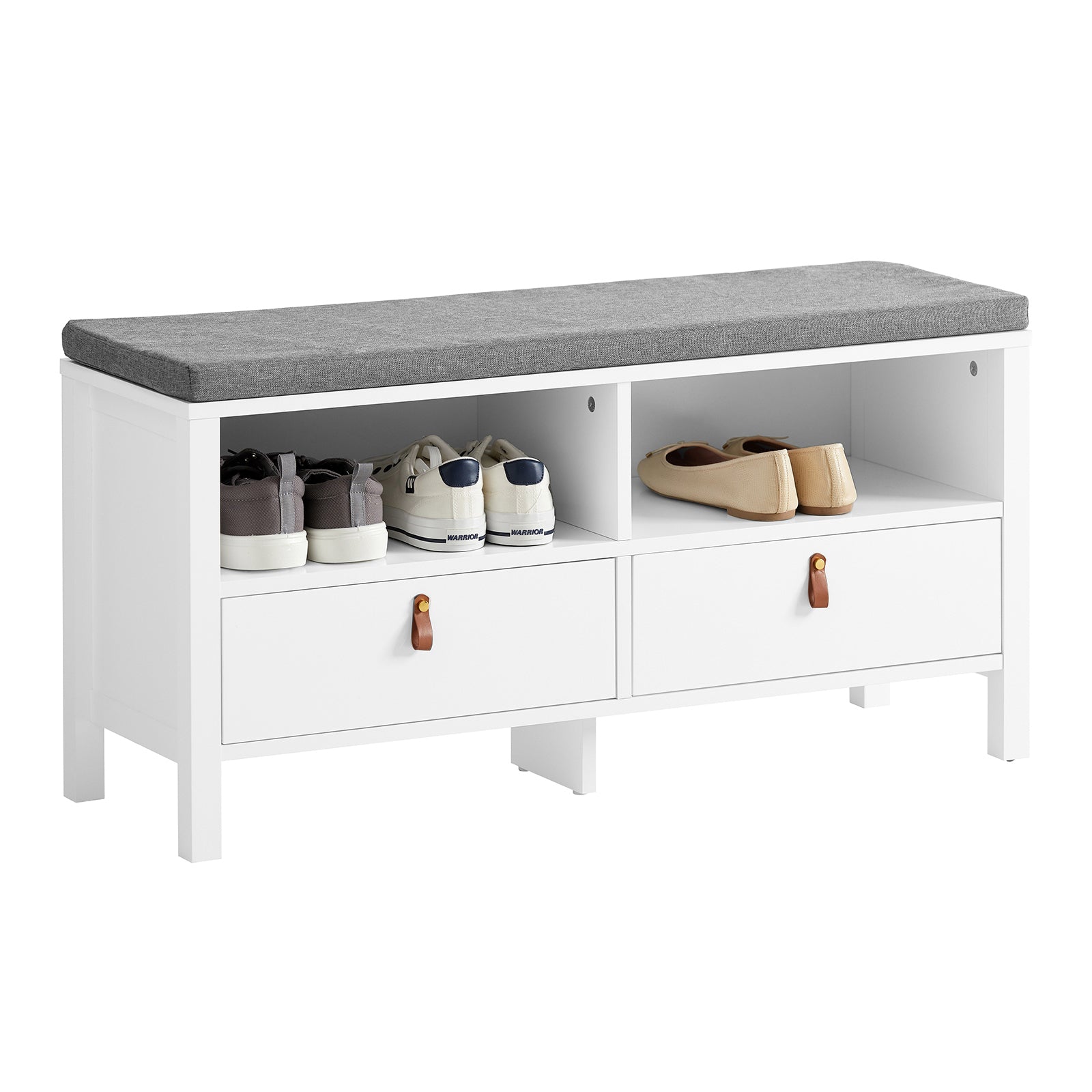 SoBuy FSR106-W, Hallway Storage Bench Shoe Bench Shoe Rack Shoe Cabinet with Seat Cushion