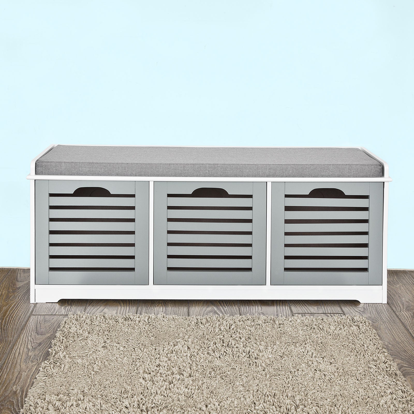 SoBuy Padd Hallway Shoe Storage Bench with 3 Drawers, FSR23-HG