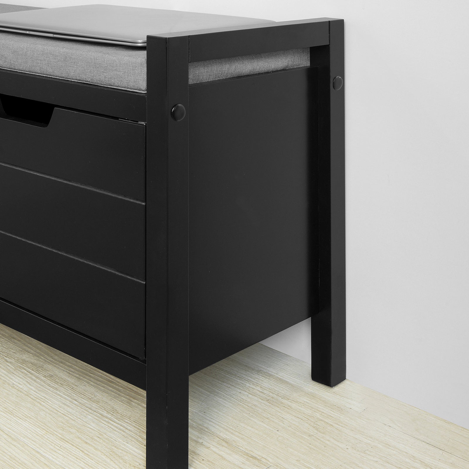 SoBuy FSR63-SCH, Shoe Bench Shoe Rack Shoe Cabinet Hallway Storage Bench with Seat Cushion