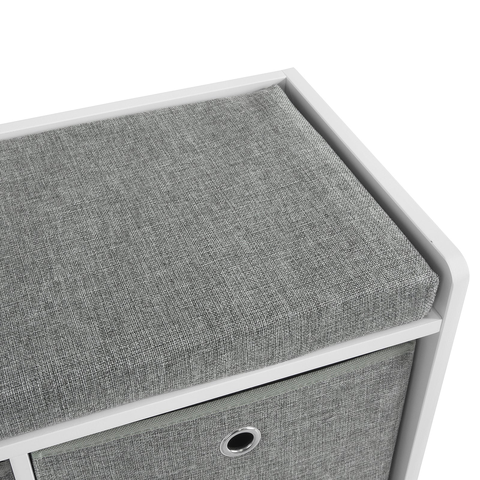 SoBuy FSR65-K-DG, 2 Baskets Hallway Bedroom Storage Bench, Shoe Bench Shoe Rack Shoe Cabinet with Seat Cushion