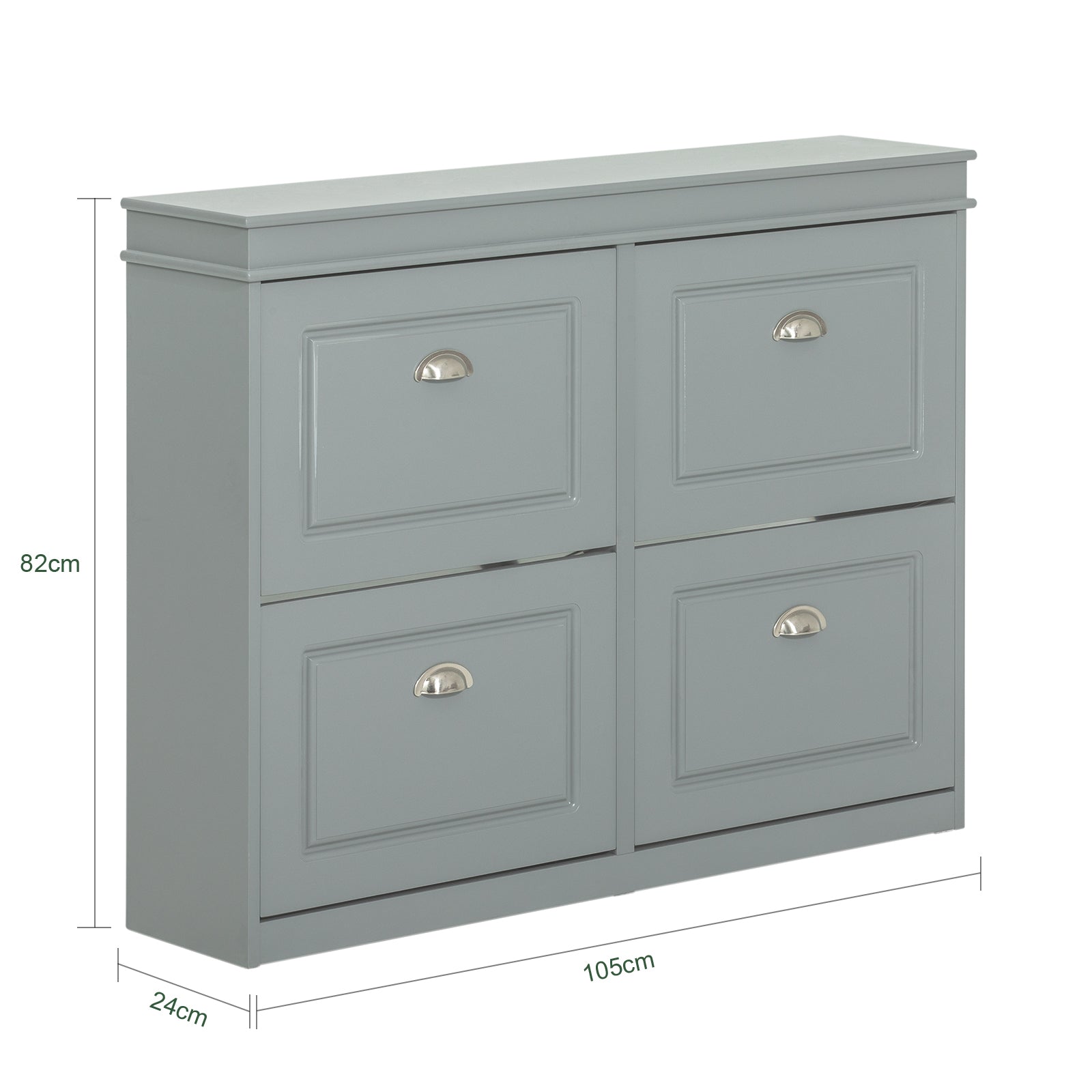 SoBuy FSR79-HG,4 Drawers Shoe Cabinet Shoe Rack Shoe Storage Cupboard Organizer Unit,Grey