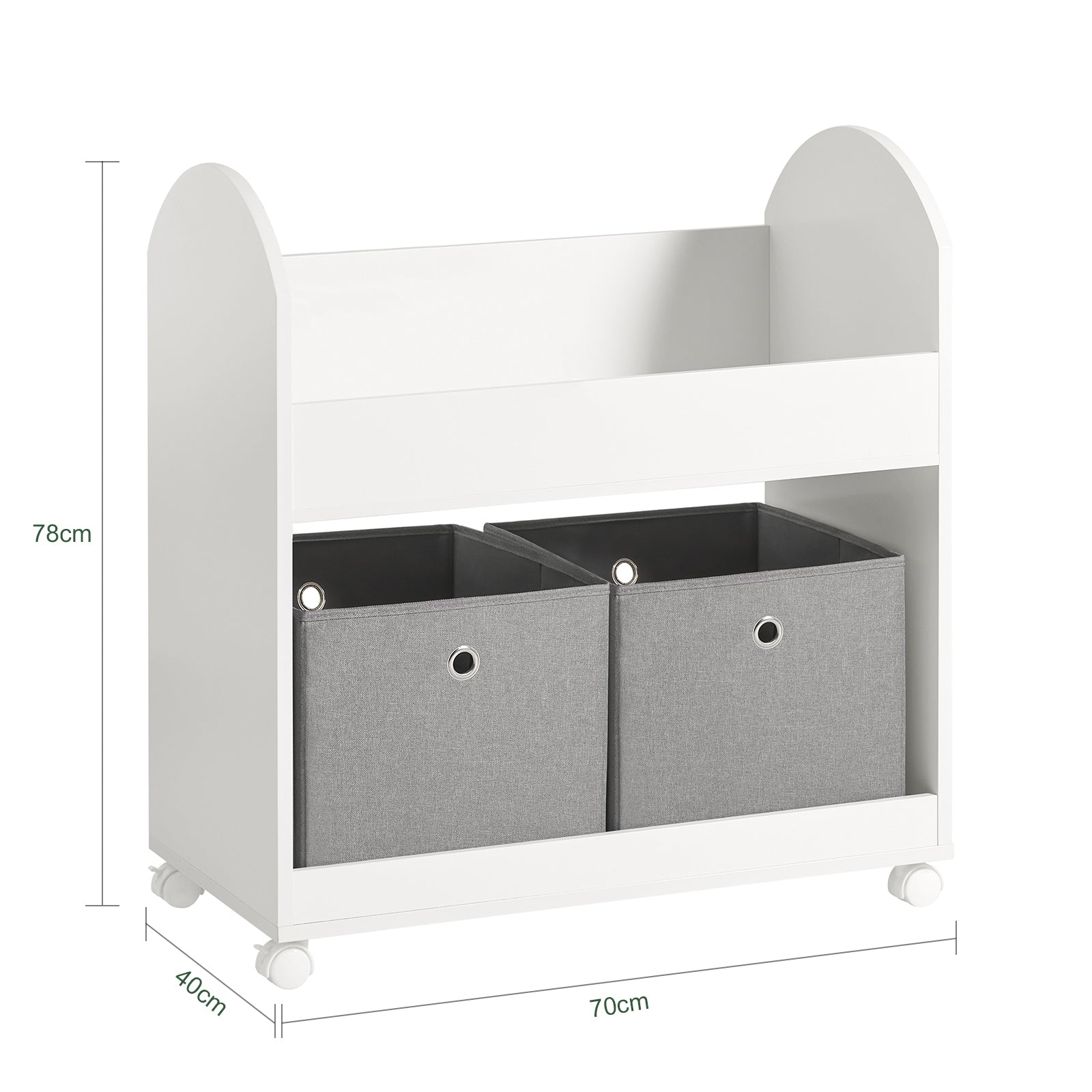 SoBuy KMB53-W, Children Kids Bookcase Book Shelf Storage Display Rack Organizer Holder with Fabric Drawers