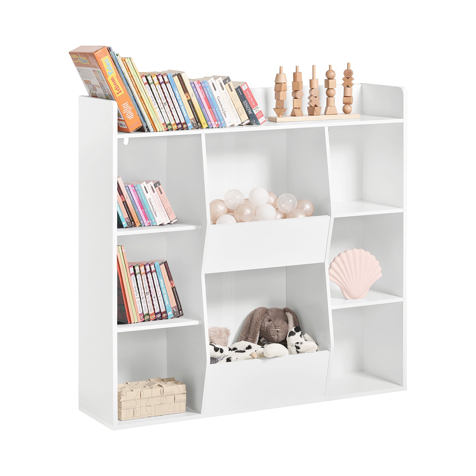 SoBuy Children Kids Bookcase Book Shelf Toy Storage Unit Storage Display Shelf Organizer with 8 Storage Compartments KMB55-W