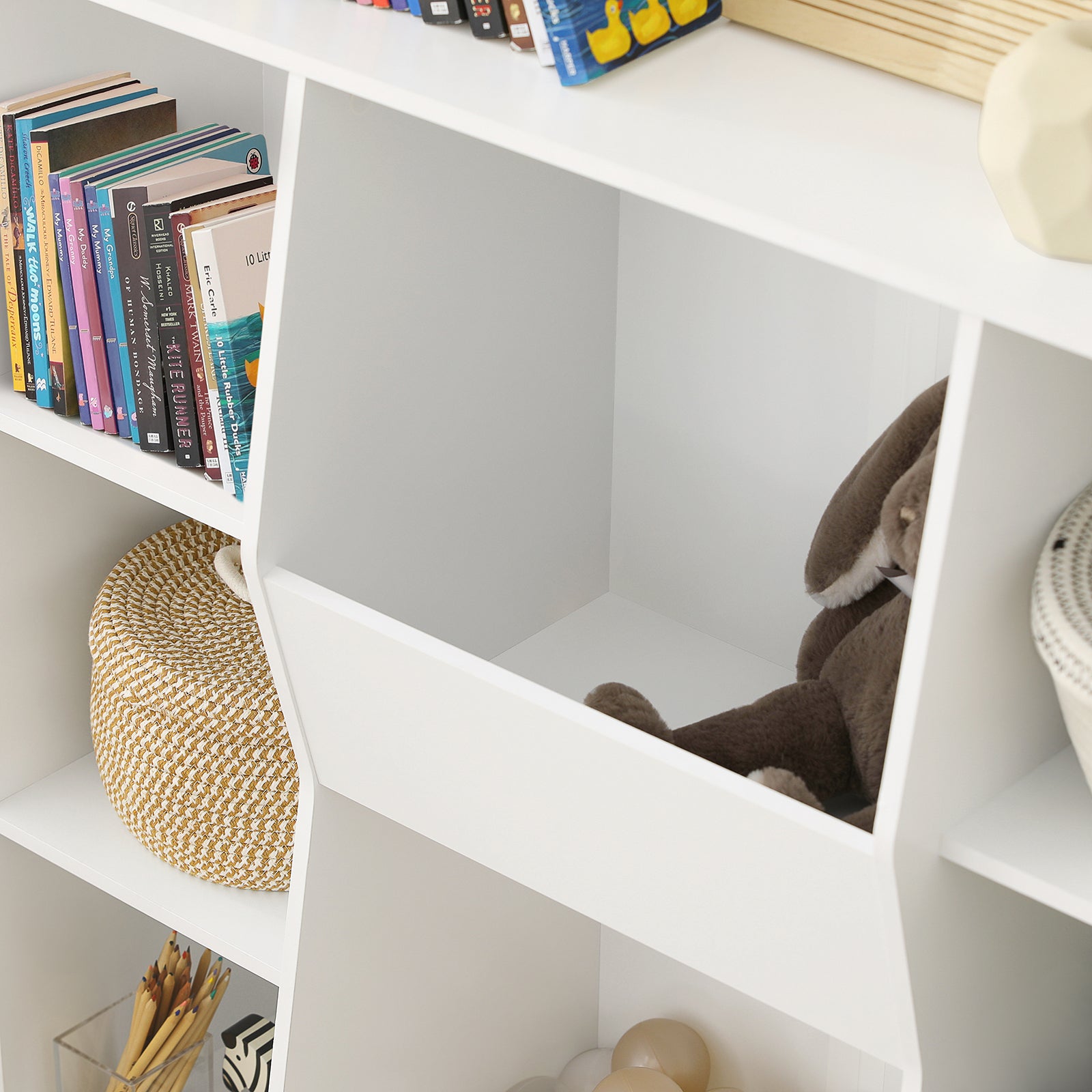 SoBuy Children Kids Bookcase Book Shelf Toy Storage Unit Storage Display Shelf Organizer with 8 Storage Compartments KMB55-W
