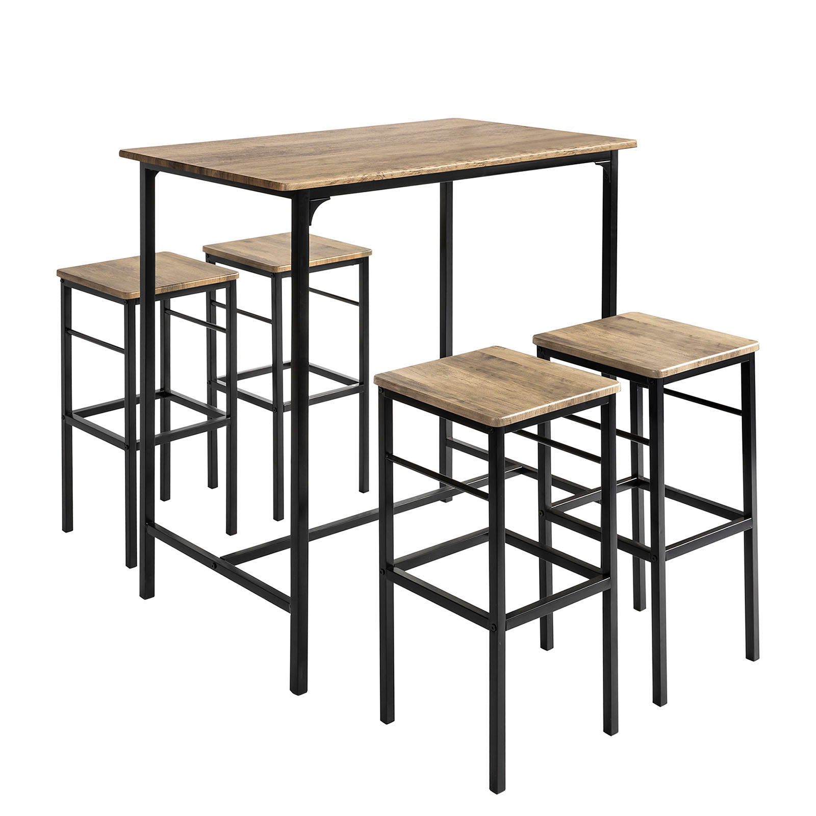 SoBuy OGT11-XL,Bar Set-1 Bar Table and 4 Stools,Home Kitchen Breakfast Table,Kitchen Counter with Bar Chairs