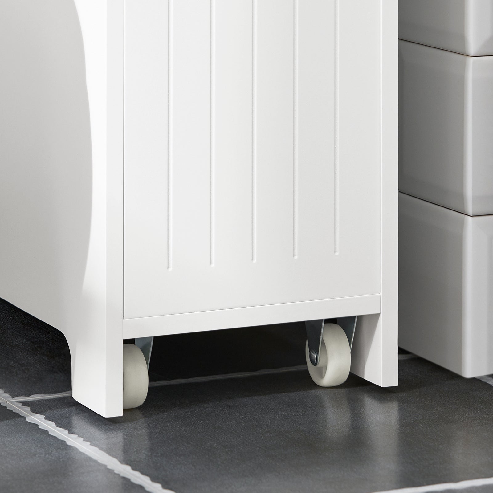 SoBuy BZR111-W, Narrow Bathroom Cabinet Storage Cabinet Toilet Paper Roll Holder