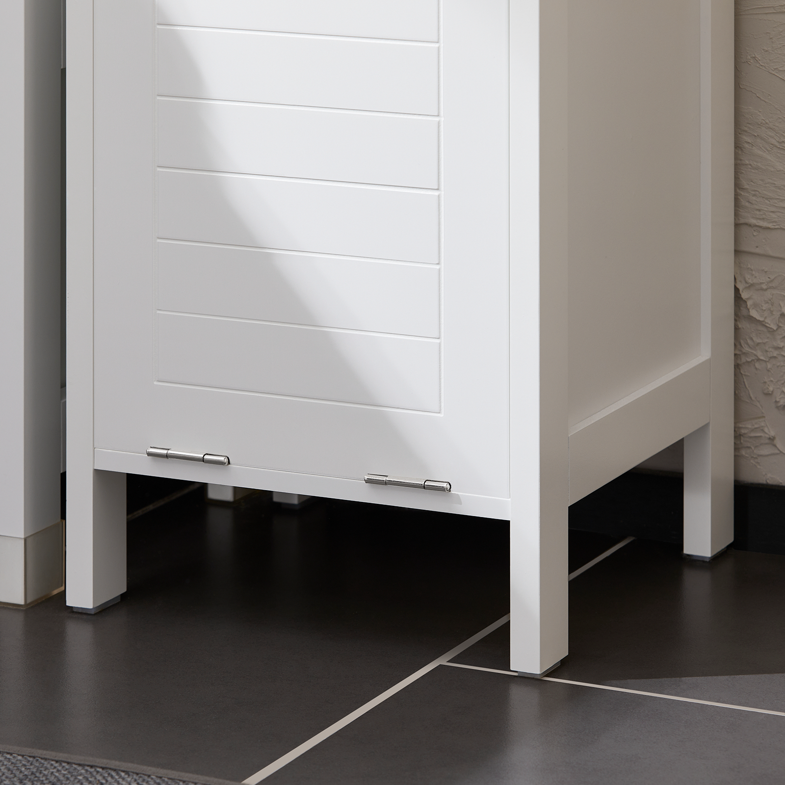 SoBuy BZR123-W, Bathroom Tall Cabinet Bathroom Storage Cabinet With Laundry Basket