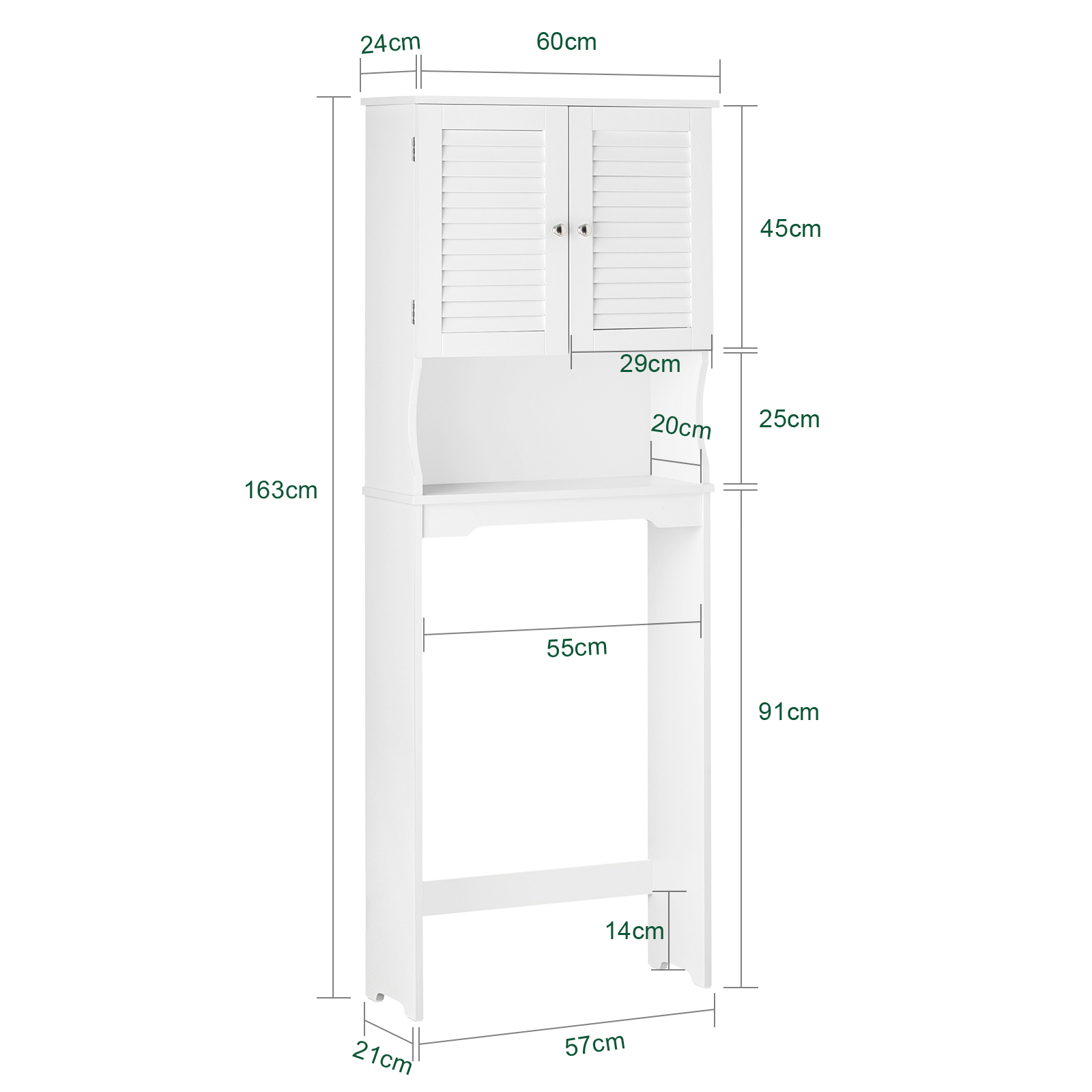 SoBuy BZR135-W, Over Toilet Cabinet Bathroom Space Saver Bathroom Storage Cabinet Cupboard