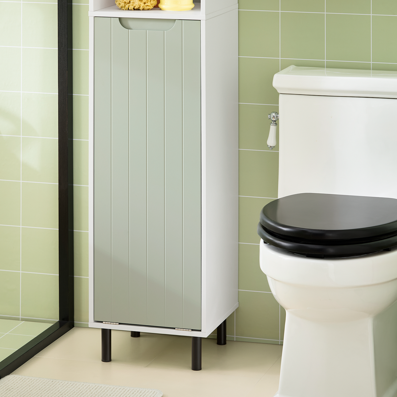 SoBuy Bathroom Tall Cabinet Cupboard Bathroom Storage Cabinet BZR137-GR
