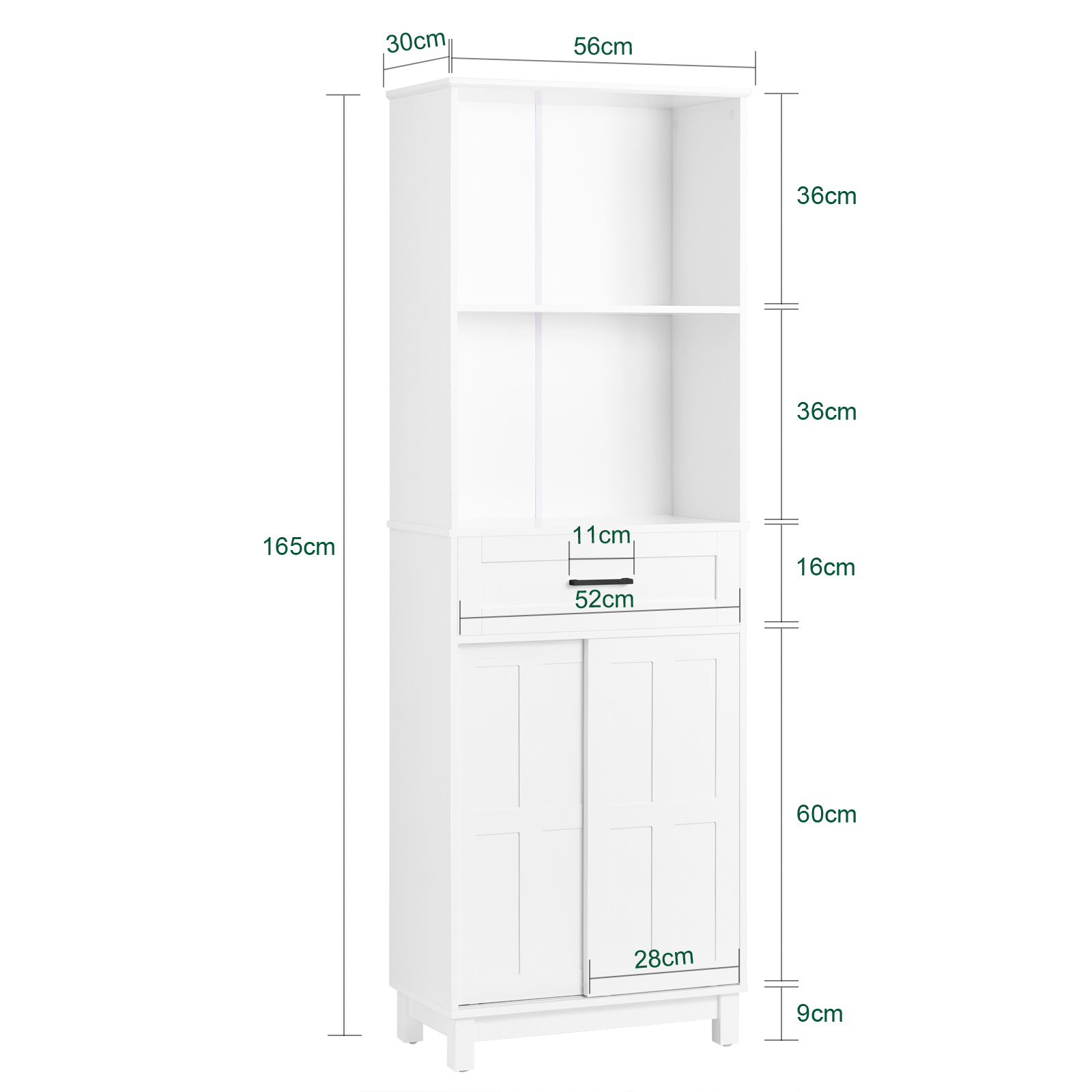 SoBuy BZR141-W Bathroom Tall Cabinet Tall Cupboard Bathroom Storage Cabinet
