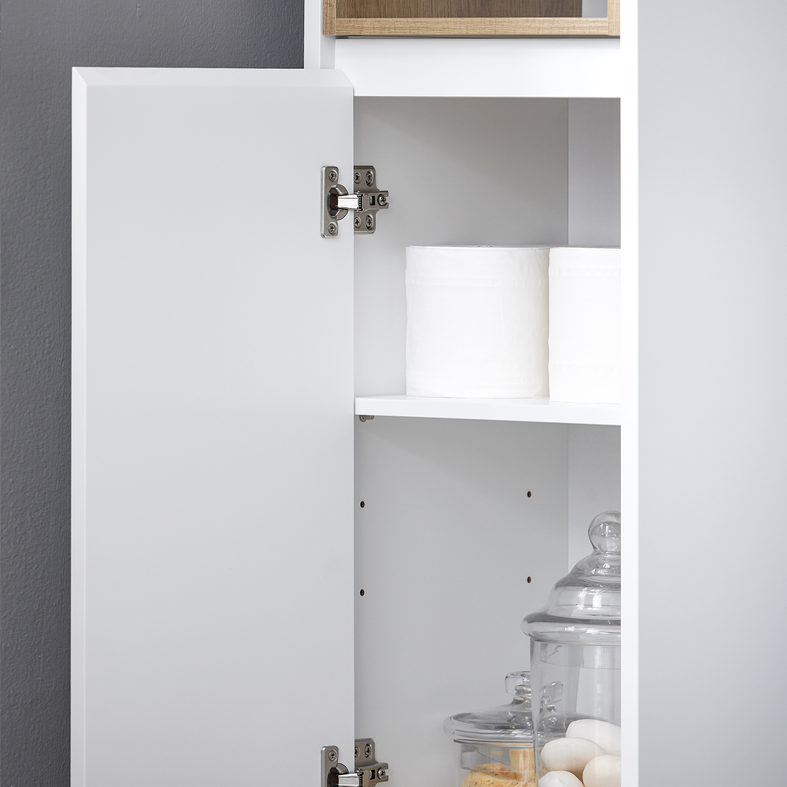 SoBuy Bathroom Tall Cabinet Tall Cupboard Bathroom Storage Cabinet BZR147-W