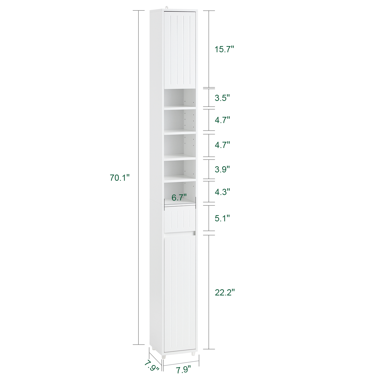 SoBuy Bathroom Tall Cabinet Cupboard Bathroom Cabinet Storage Cabinet BZR160-W