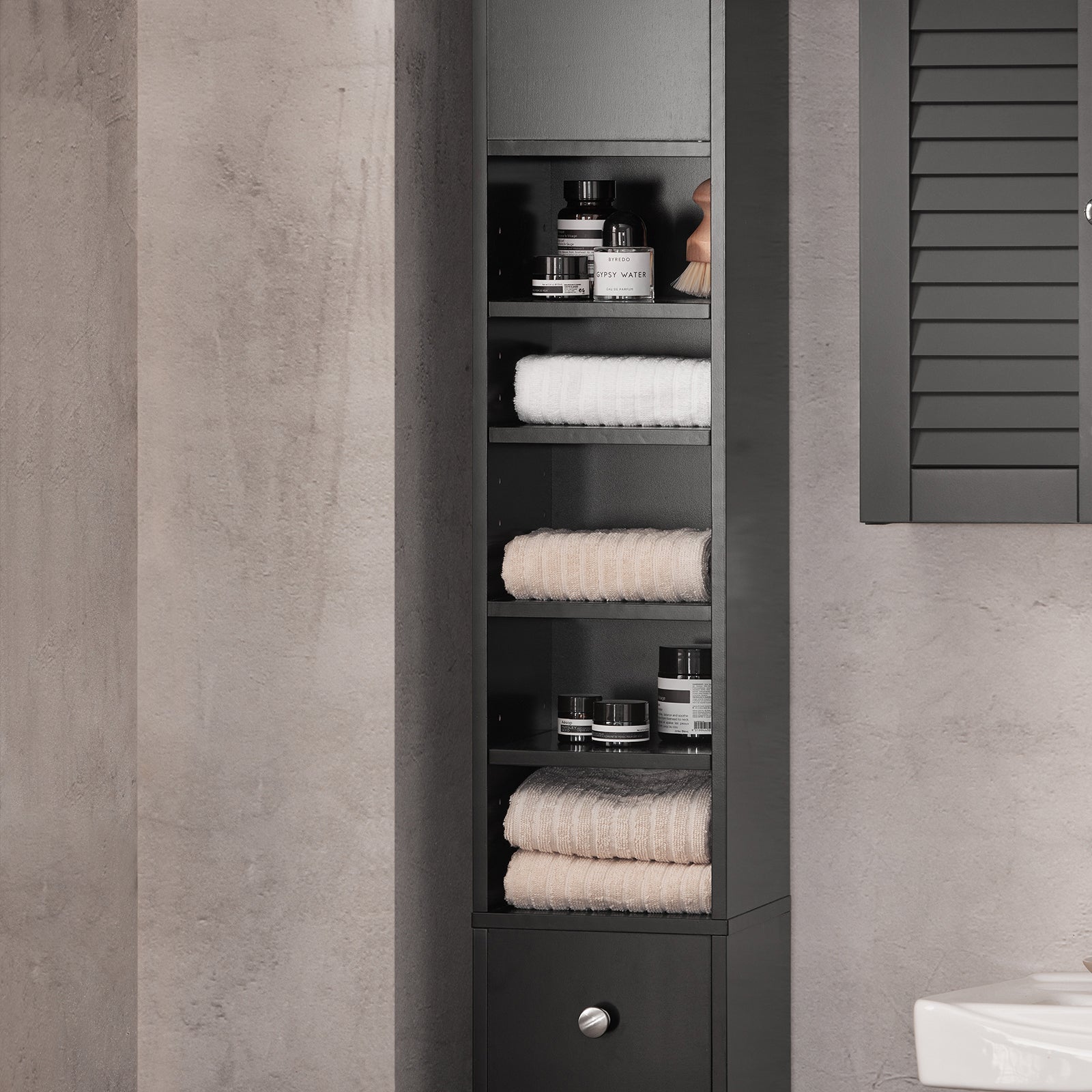 SoBuy BZR34-SCH, Bathroom Tall Cabinet Cupboard Bathroom Cabinet Storage Cabinet
