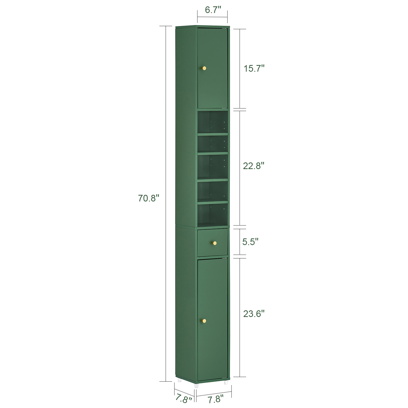 SoBuy Bathroom Tall Cabinet with 1 Drawer, 2 Doors and Adjustable Shelves Floor Storage Cupboard BZR34-SY