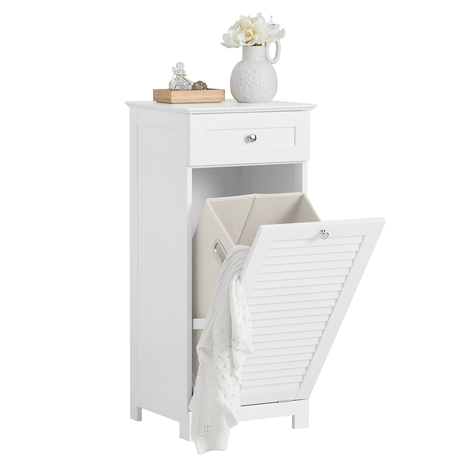 Haotian Tall Bathroom Cabinet with 3 Shelves, Bzr17-w