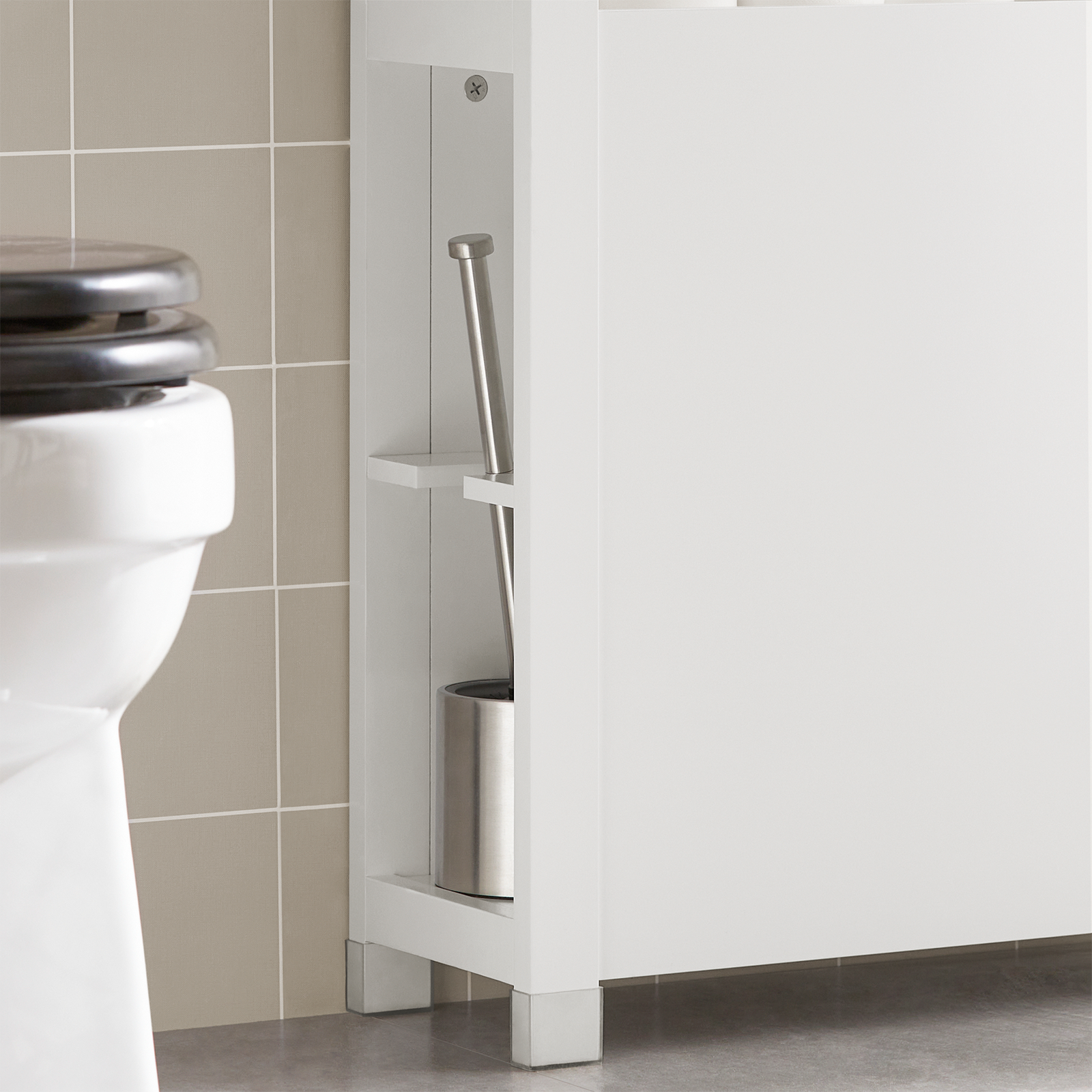 SoBuy BZR83-W Bathroom Cabinet Storage Cabinet Bathroom Toilet Paper Roll Holder