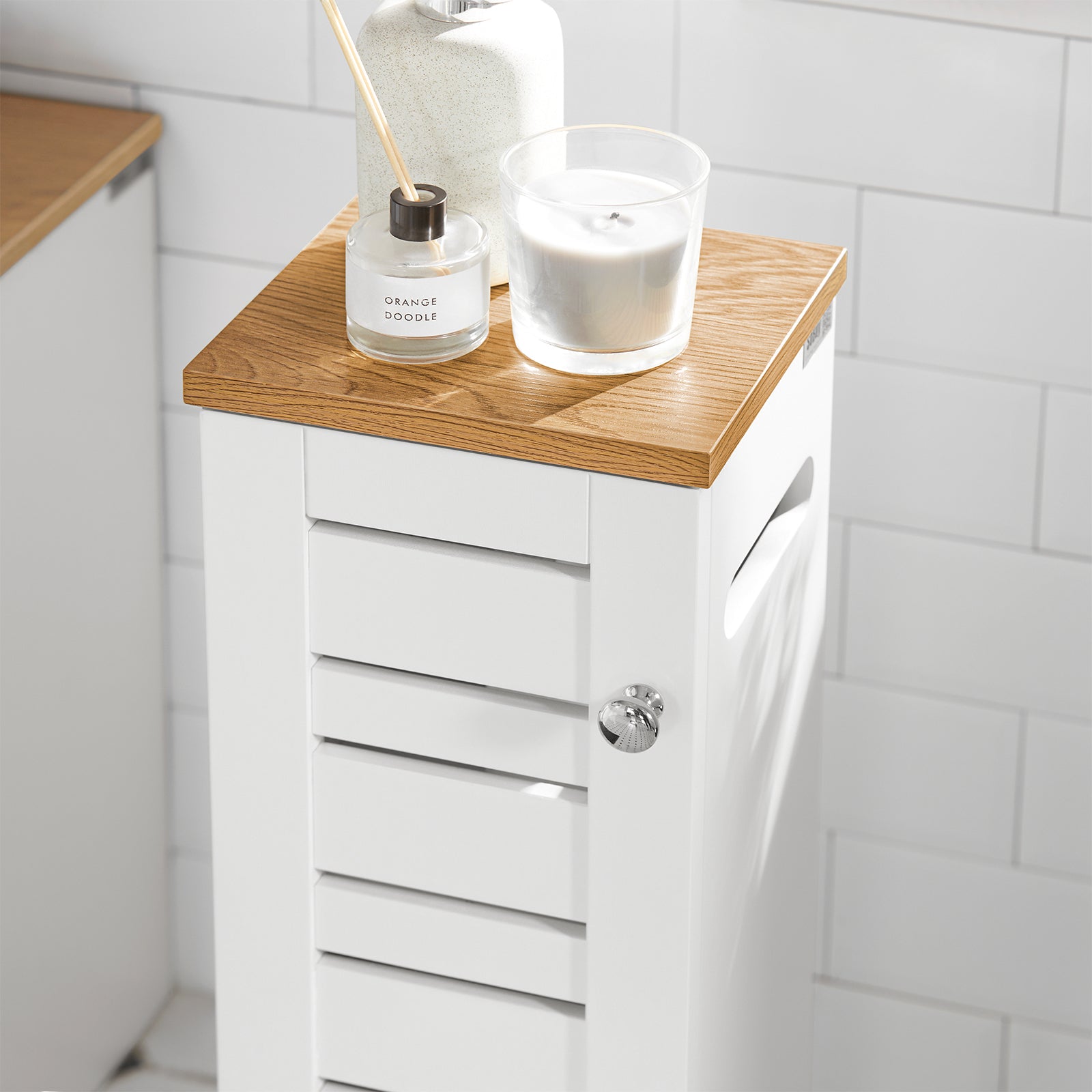 SoBuy BZR85-W,Bathroom Floor Standing Storage Cabinet,White
