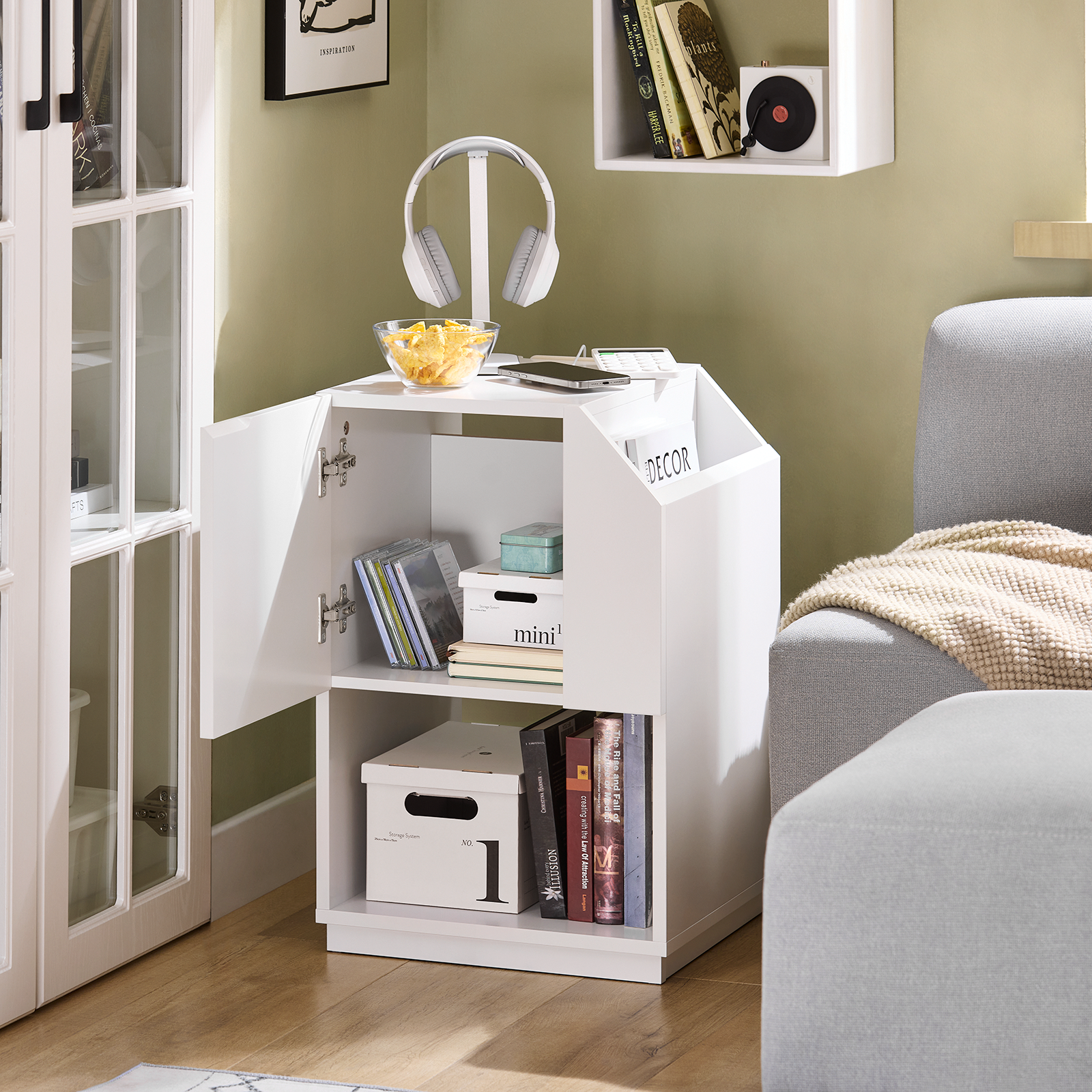 SoBuy Bedside Table Nightstand Side Table End Table Sofa Table FBT136-W