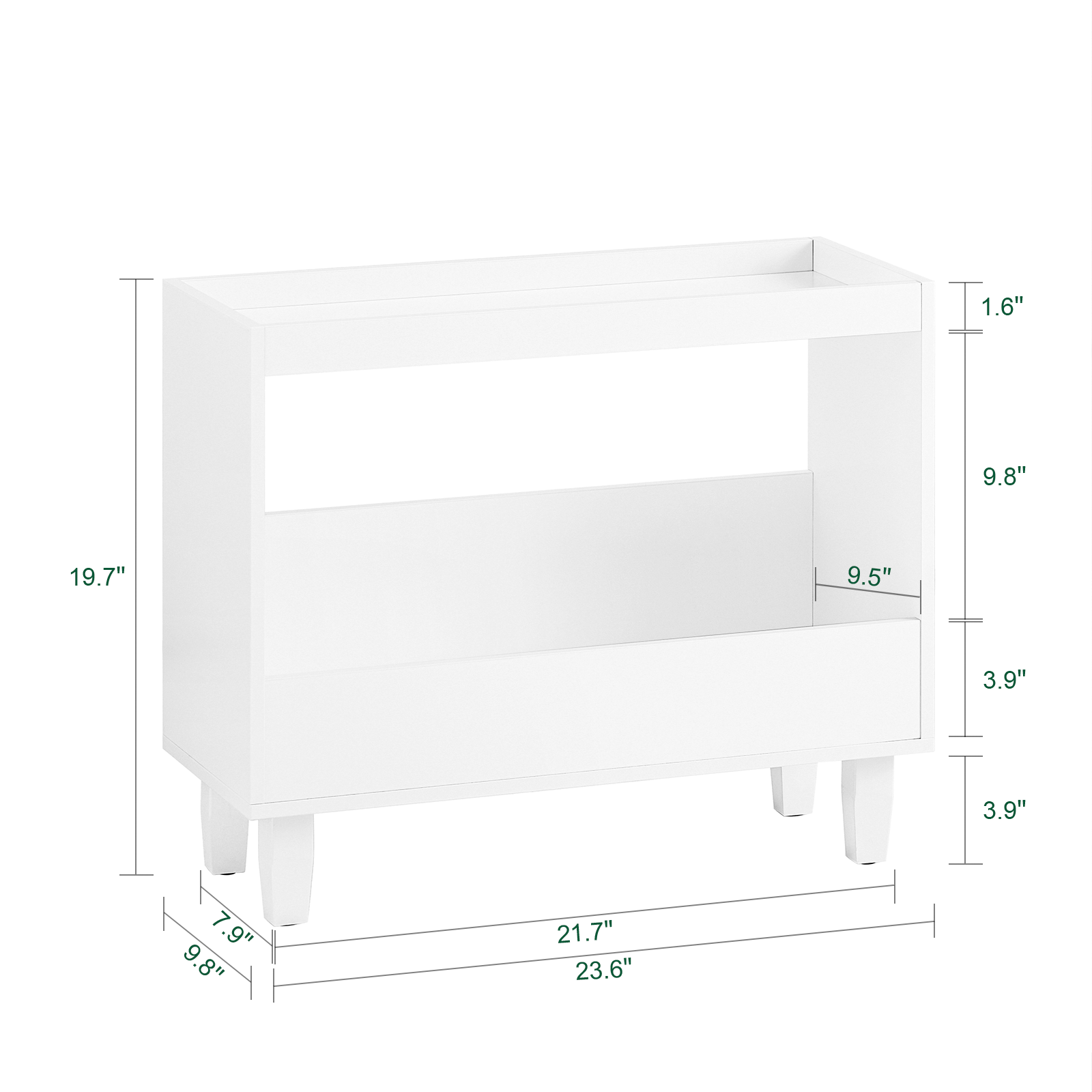 SoBuy Bedside Table Nightstand Side Table End Table Sofa Side Table Lamp Table FBT147-W