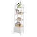 SoBuy White Storage Display Shelf Bookcase with Drawer and Shelves,FRG116-K-W