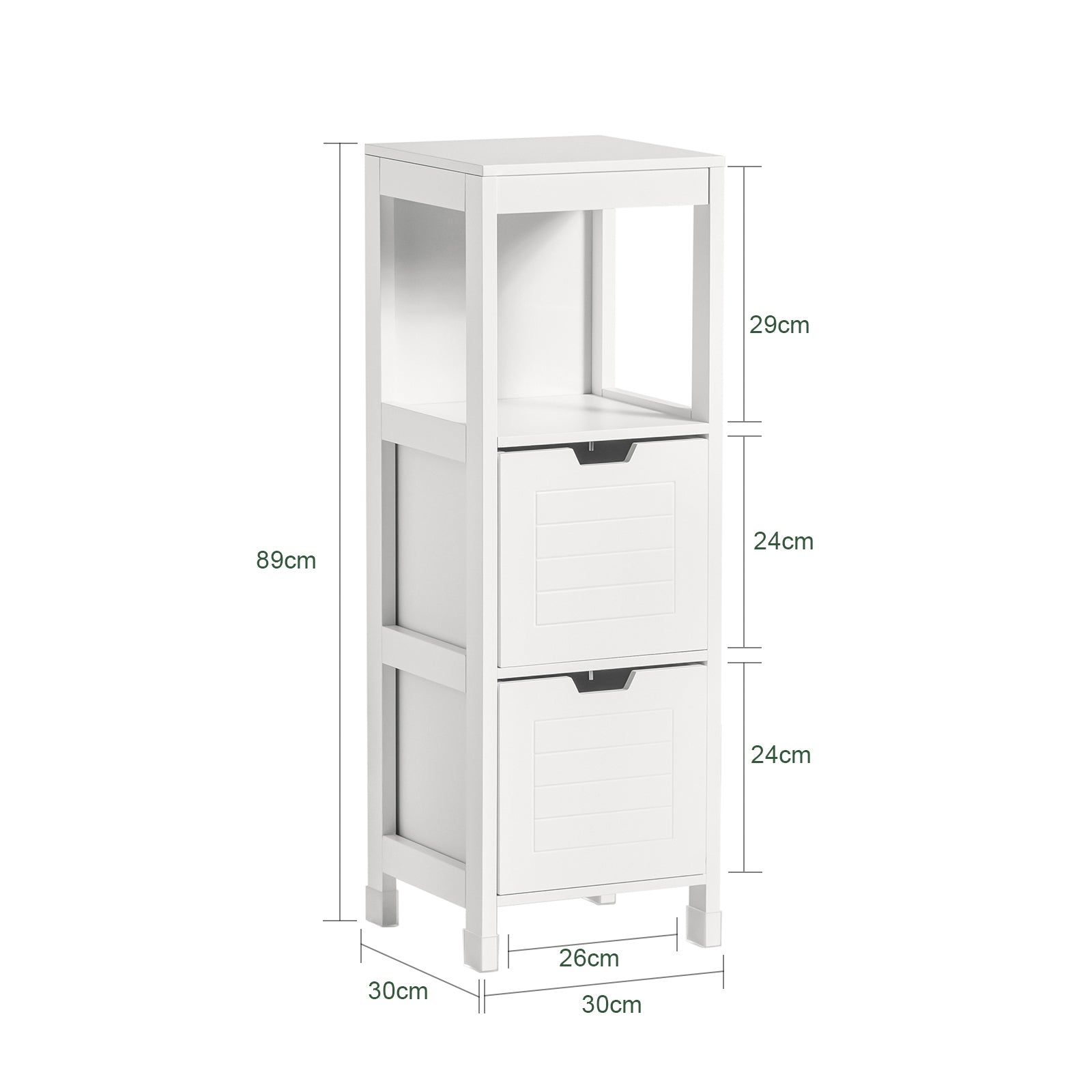 SoBuy Bathroom Storage Cabinet Unit with 1 Shelf and 2 Drawers FRG127-W