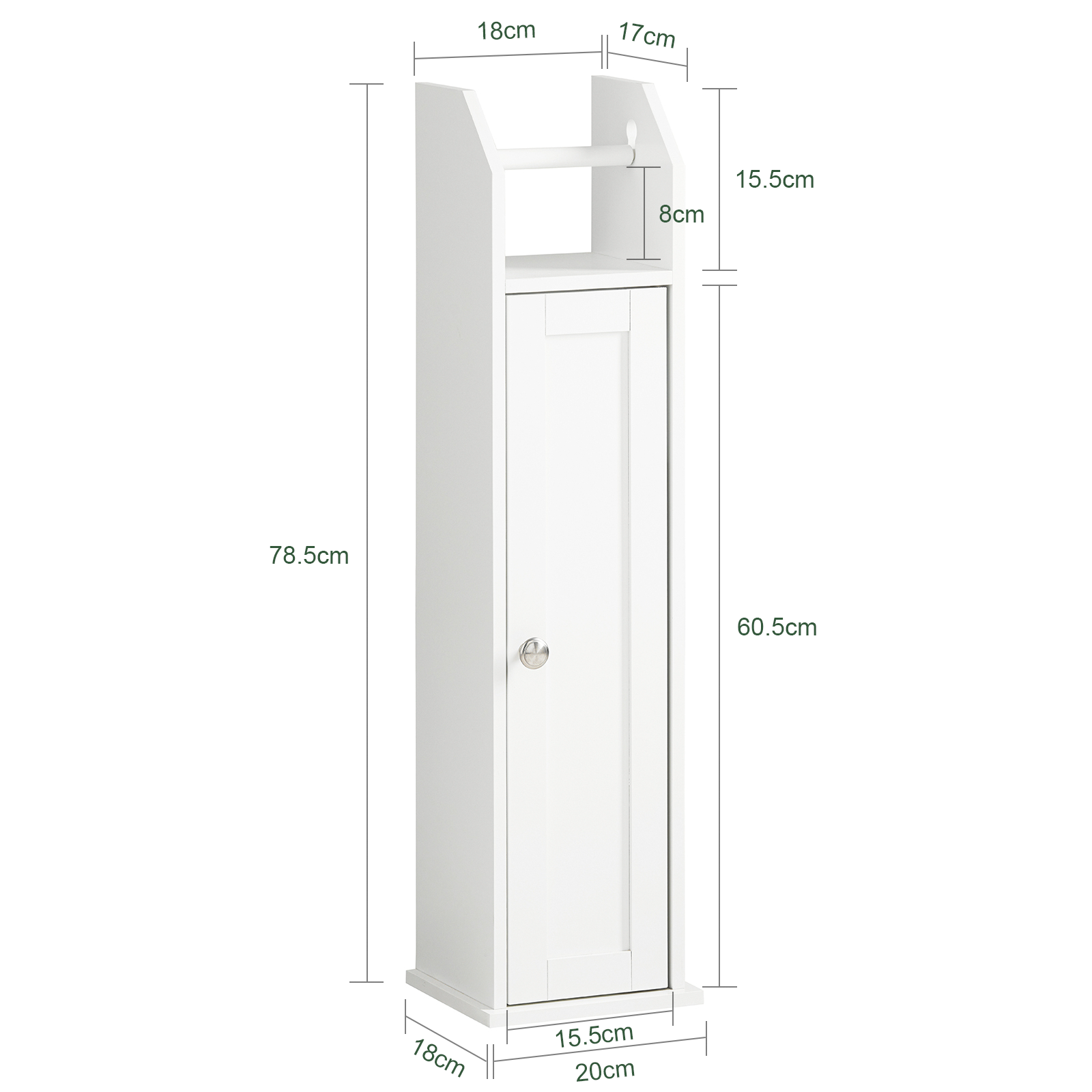 SoBuy Free Standing Wood Bathroom Cabinet,Toilet Paper Roll Holder, FRG135-W