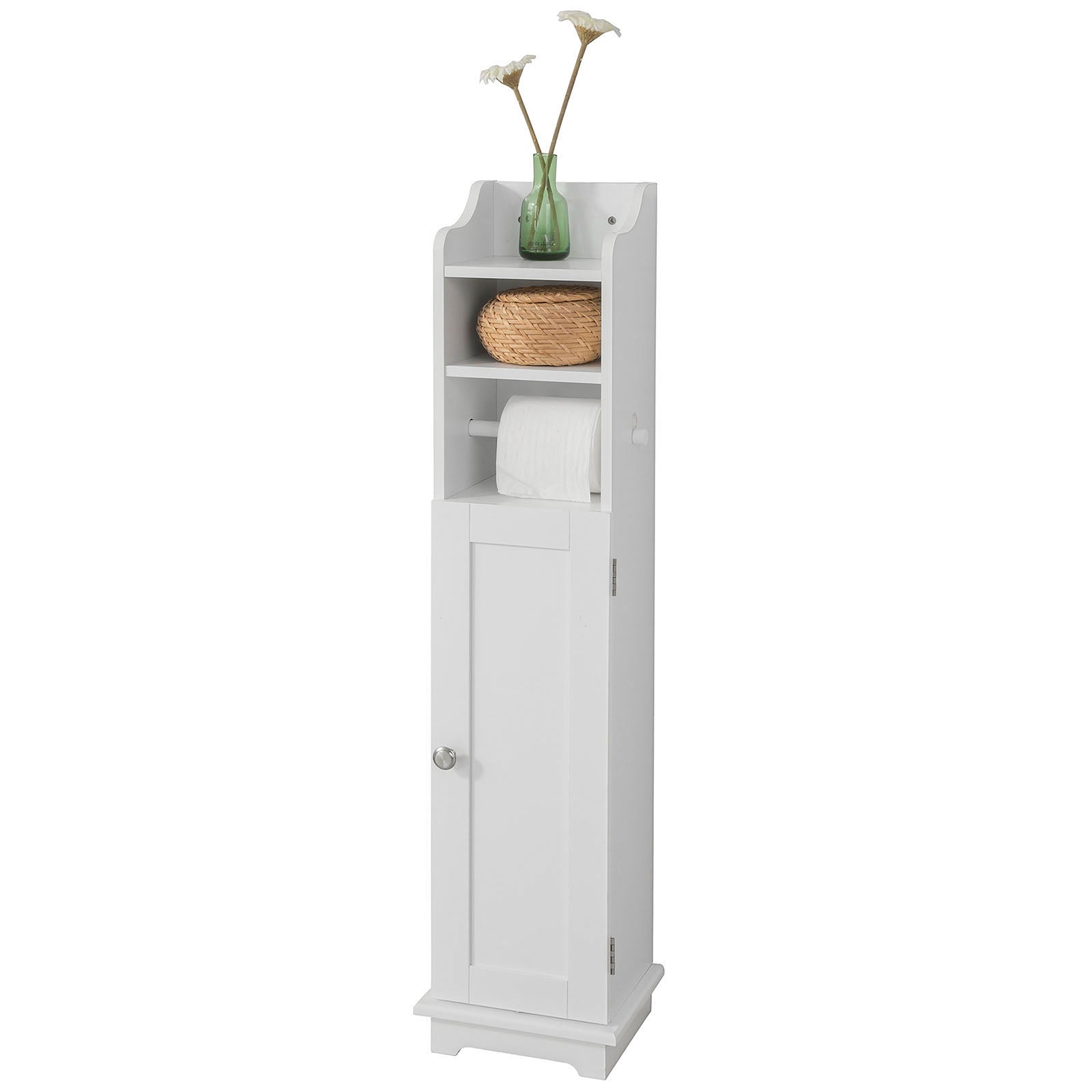 SoBuy Wooden Bathroom Toilet Paper Storage Cabinet FRG177-W