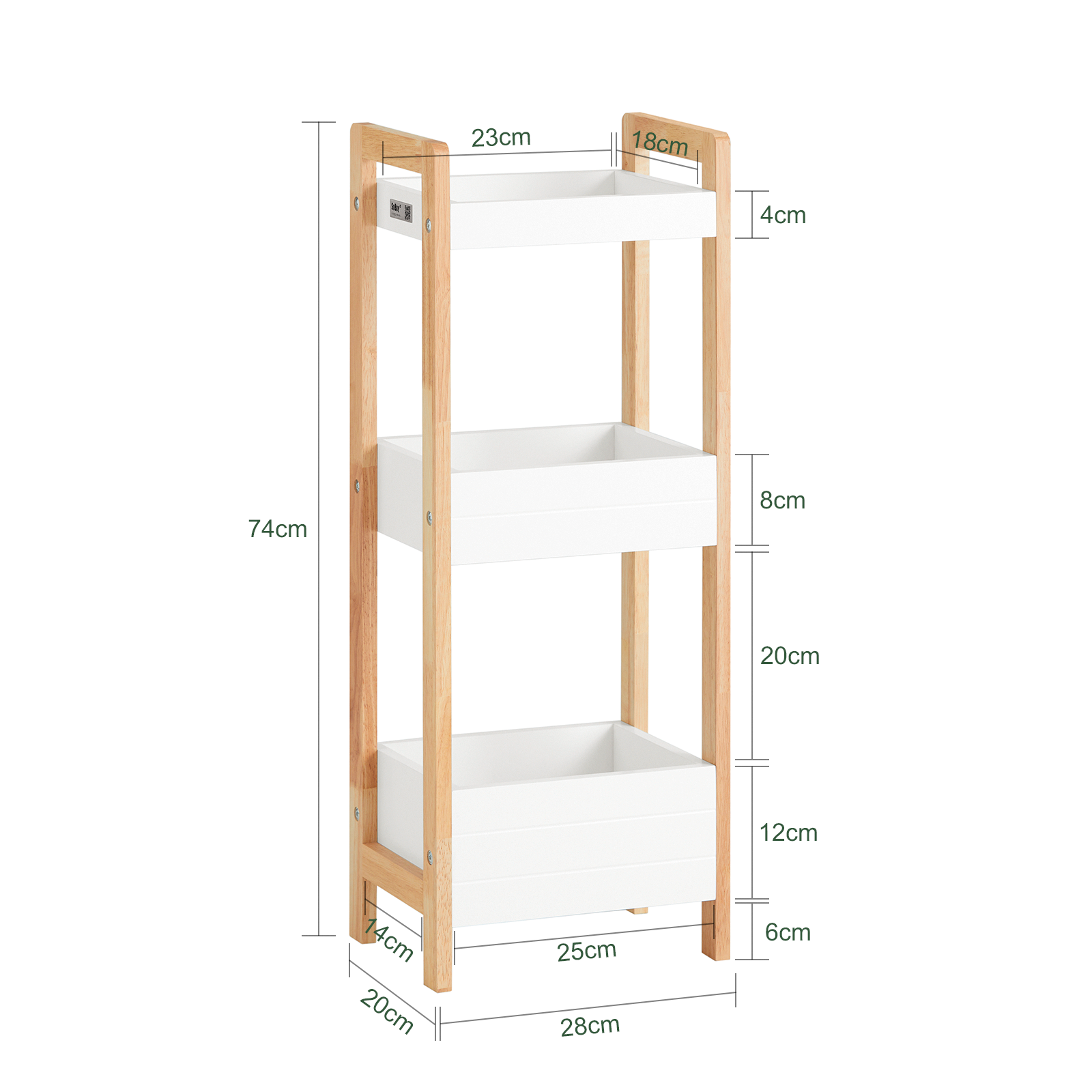 SoBuy 3 Tiers Bathroom Shelf Storage Display Shelf Rack Organizer Shelving Unit FRG226-WN