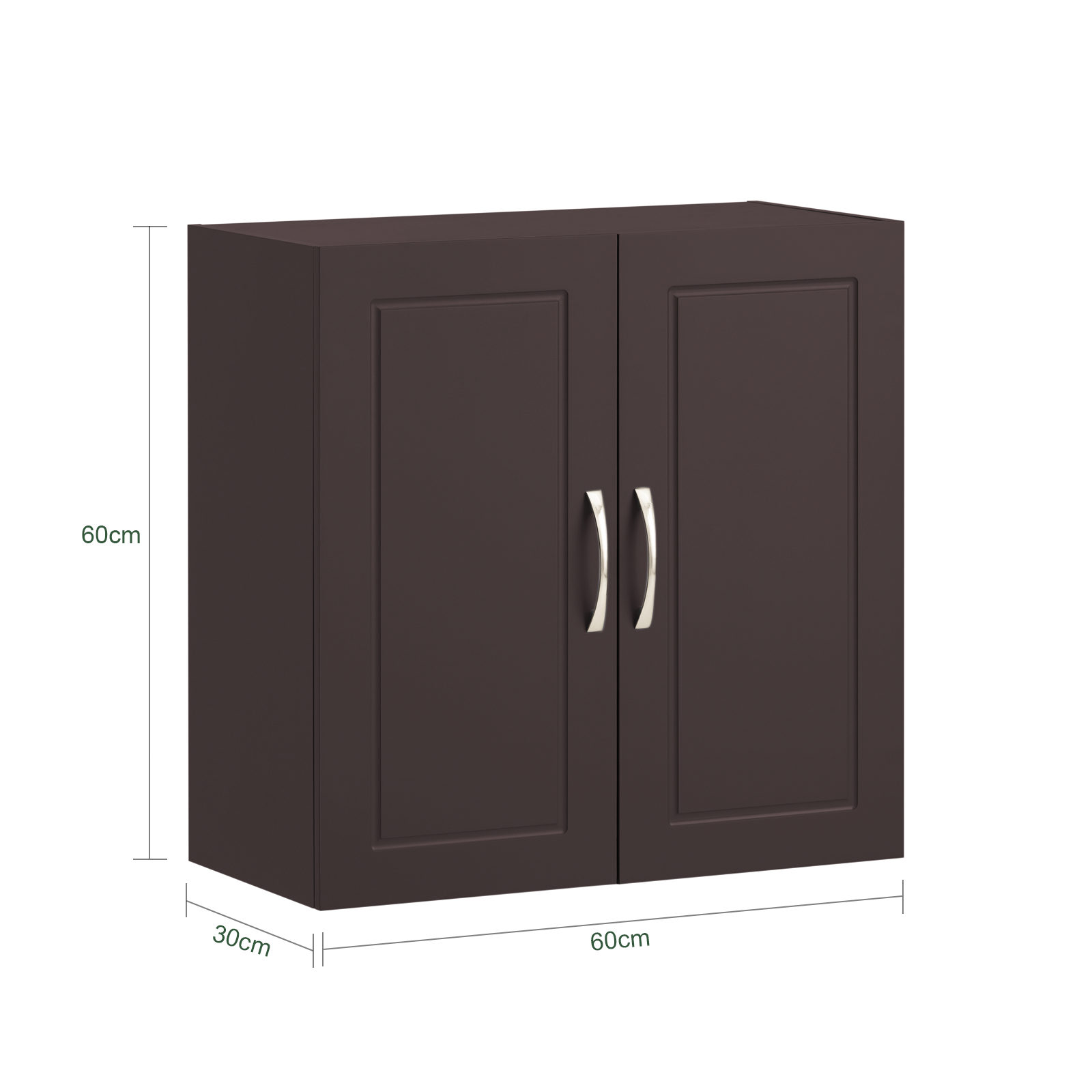 SoBuy Double Doors Home Kitchen Bathroom Wall Cabinet Wall Storage Cabinet Unit FRG231-BR