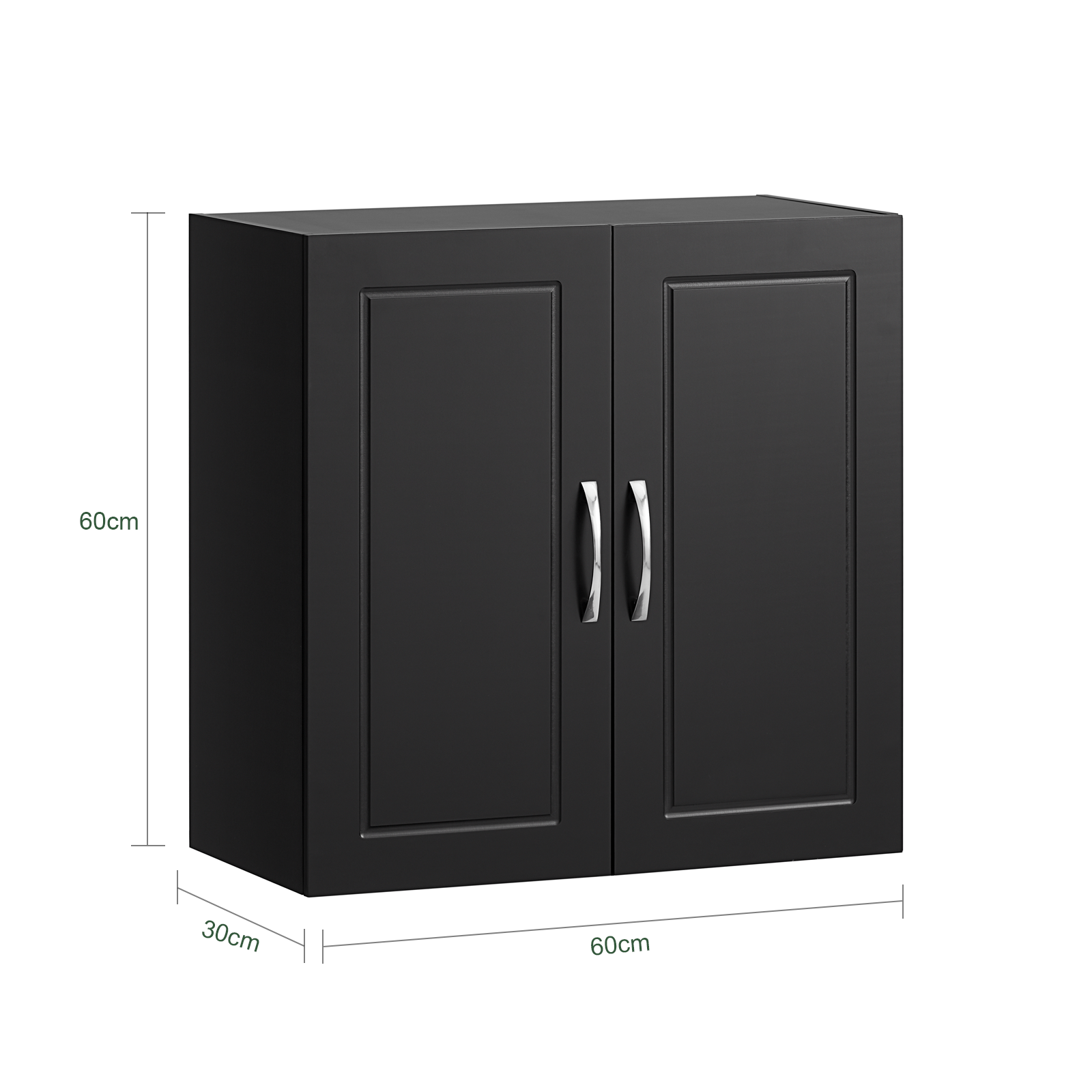SoBuy FRG231-SCH,Wall Storage Cabinet Unit with Double Doors,Kitchen Bathroom Wall Cabinet,Garage or Laundry Room Black