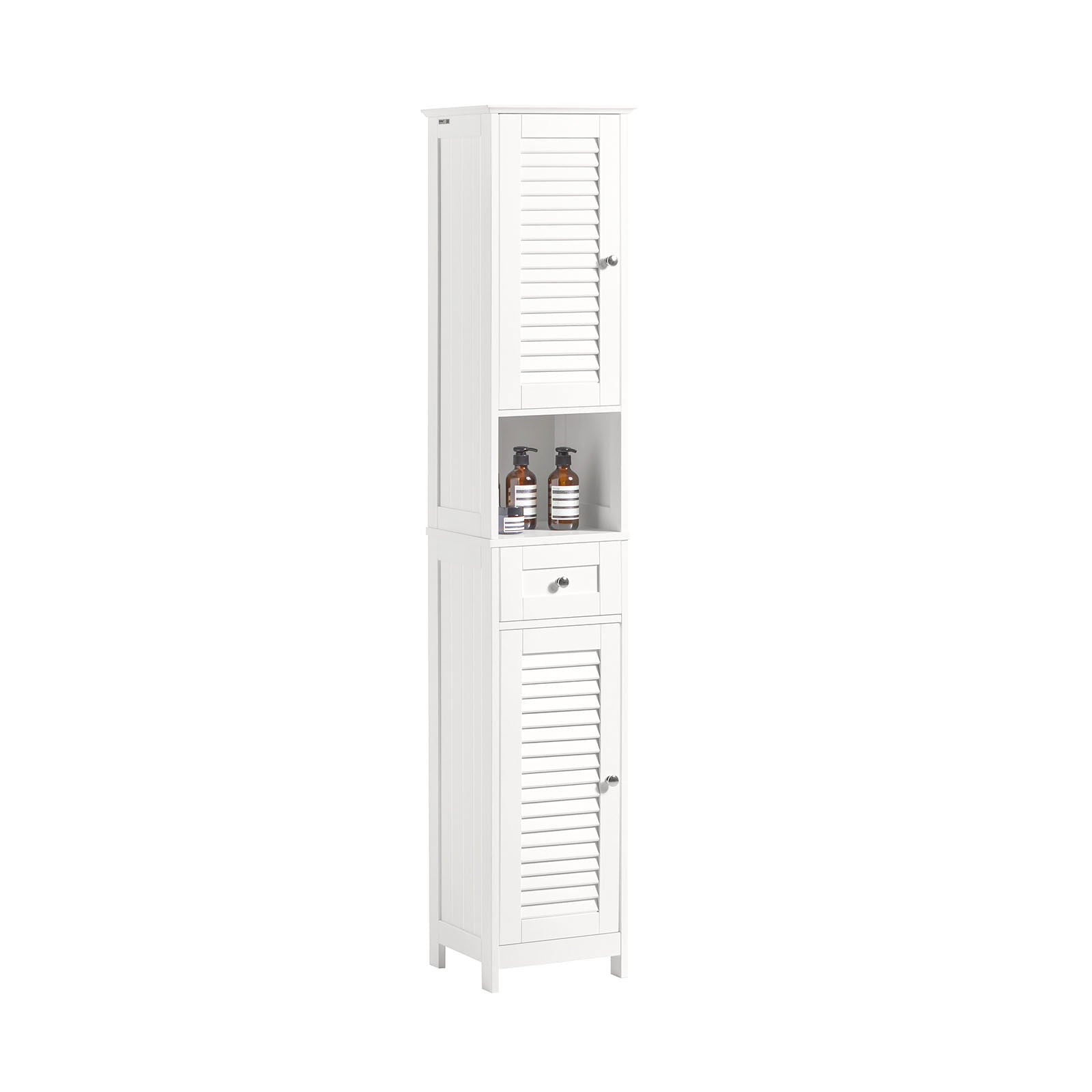 SoBuy White Free Standing Tallboy Bathroom Cabinet Storage Cupboard,FRG236-W