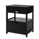 SoBuy Bedside Table with 2 Drawers Black,FRG258-SCH