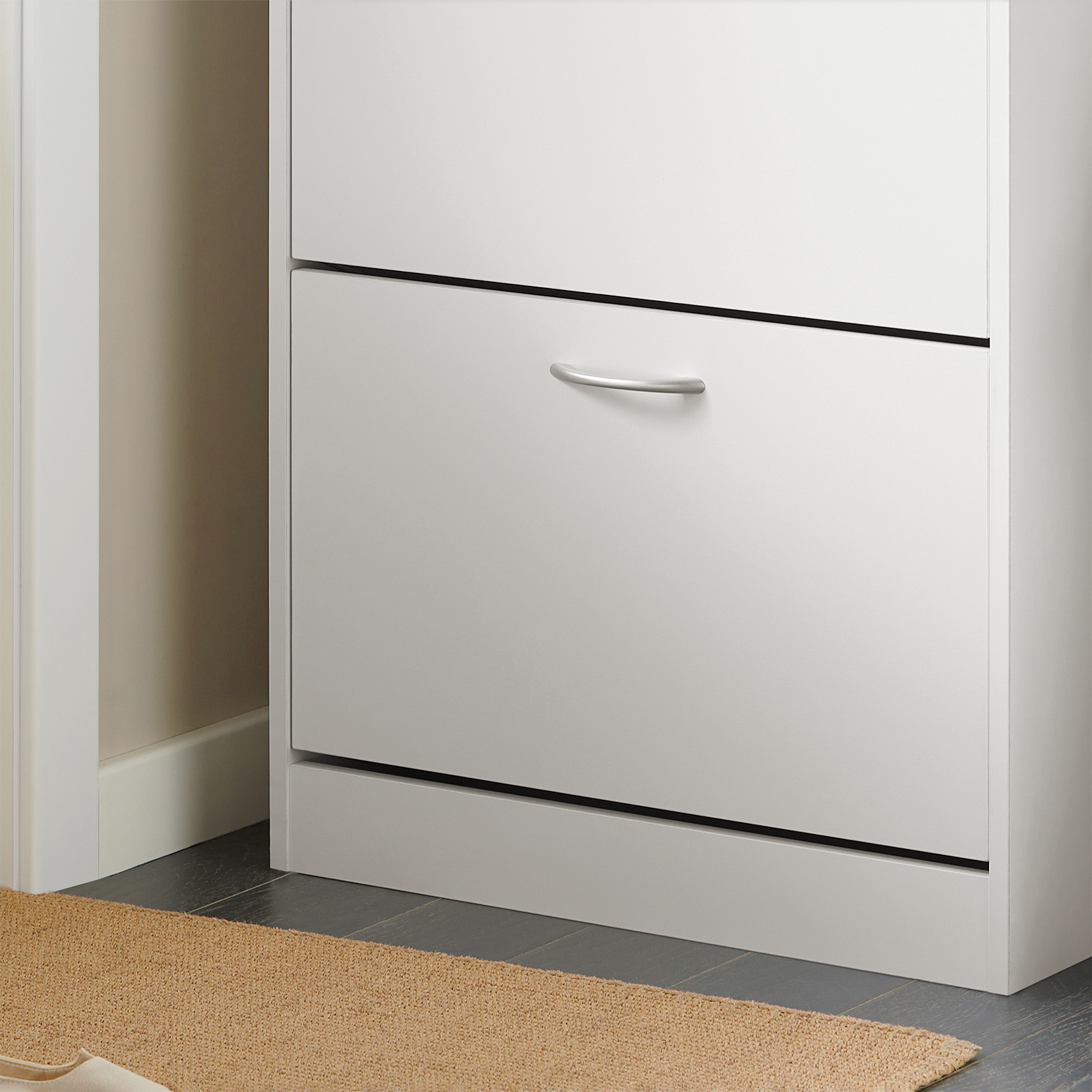 SoBuy FSR110-W,White Shoe Cabinet with 3 Flip Drawers, Freestanding Shoe Rack,Shoe StorageCupboard Organizer Unit