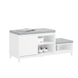 SoBuy FSR166-W, Hallway Shoe Bench Shoe Cabinet Shoe Rack with 2 Seats and 1 Sliding Door