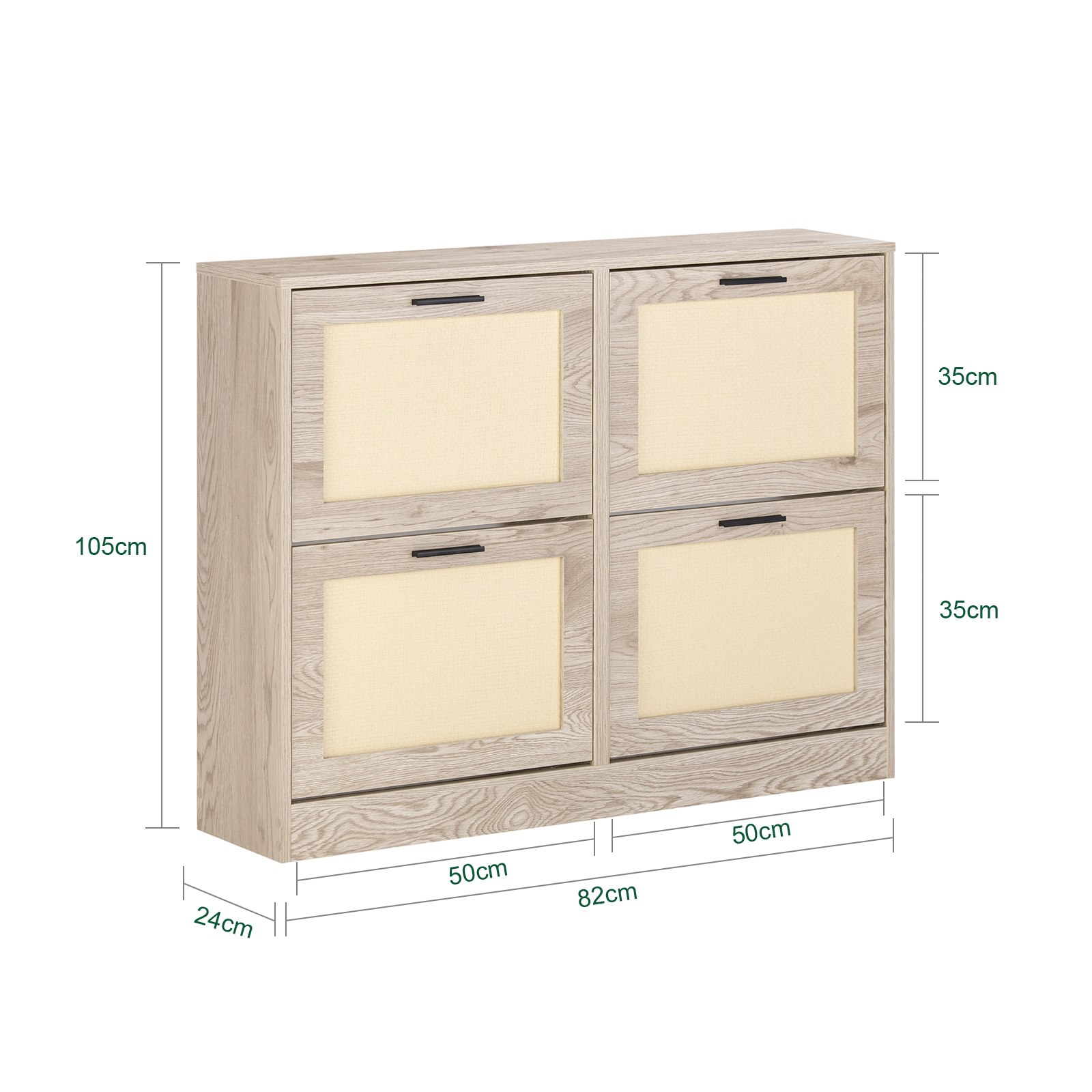 SoBuy Shoe Cabinet Shoe Storage with 4 Drawers Cupboard Organizer Unit FSR170-N