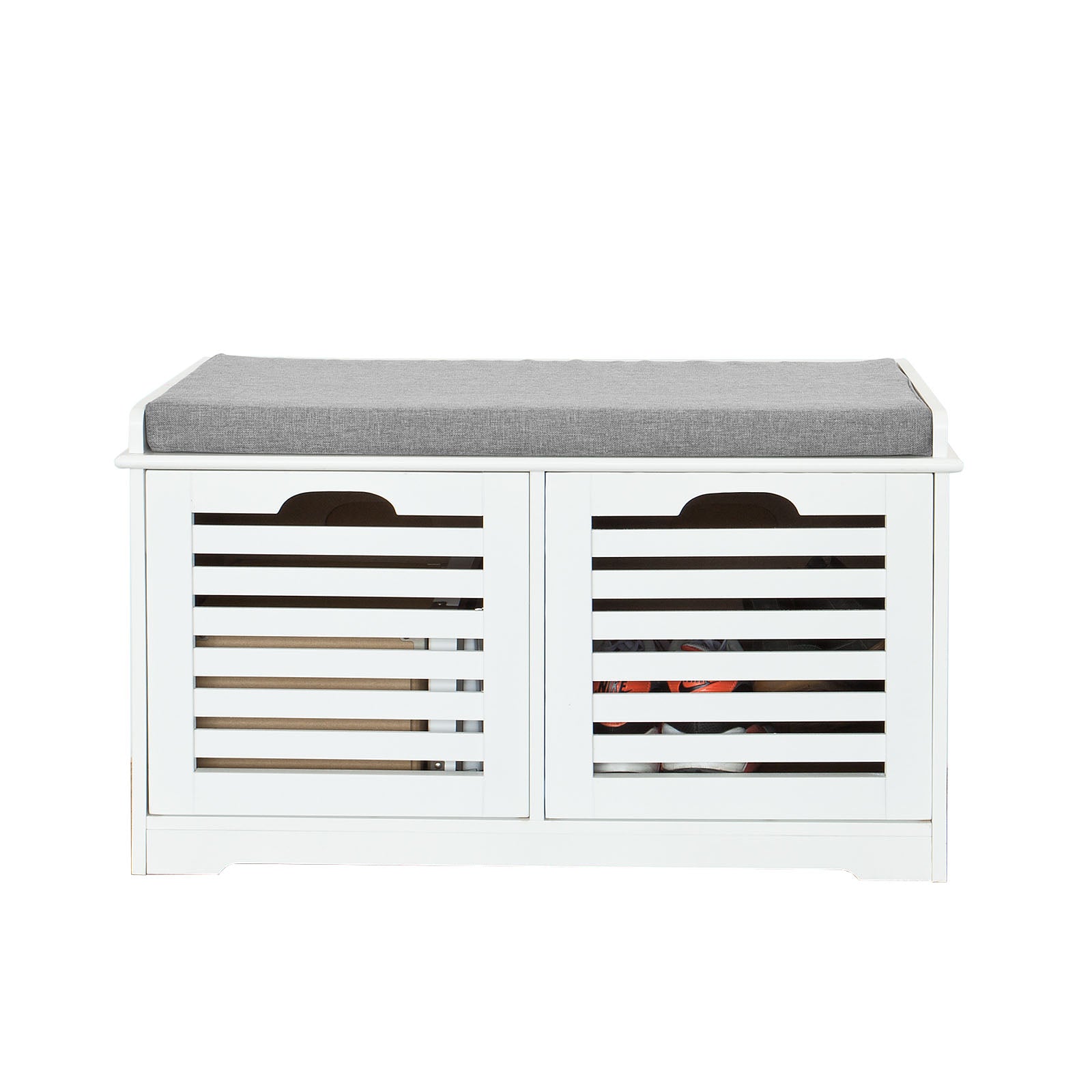 SoBuy Shoe Storage Bench with 2 Drawers & Cushion,FSR23-K-W