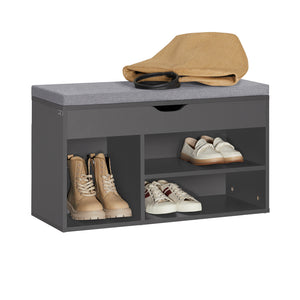 SoBuy FSR45-DG,Shoe Storage Cabinet Shoe Rack with Lift Up Bench Top and Seat Cushion