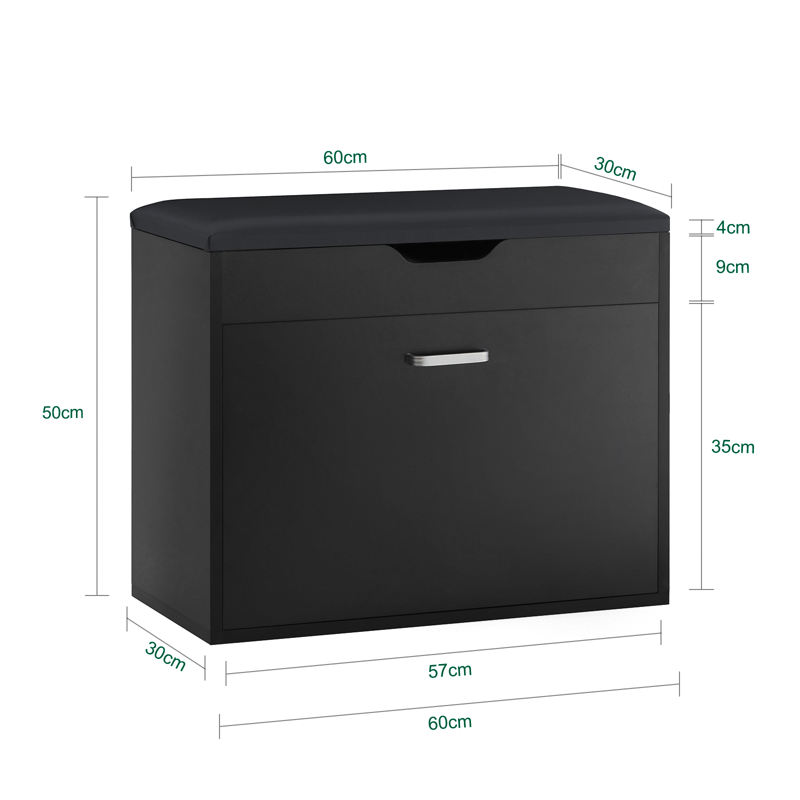 SoBuy Shoe Rack Shoe Bench Shoe Cabinet with Folding Padded Seat & Flip-Drawer FSR95-SCH