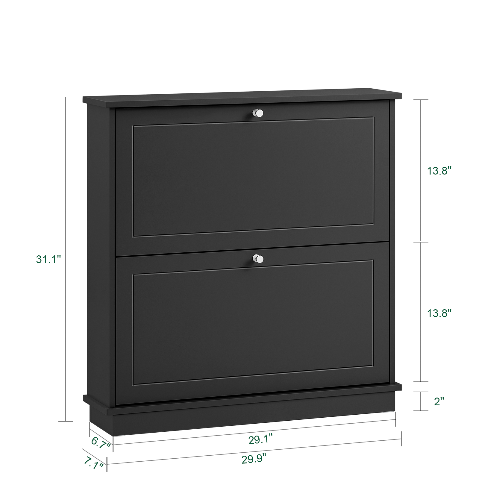 SoBuy 2 Drawers Shoe Cabinet Shoe Rack Shoe Storage Cupboard Organizer Unit FSR99-SCH