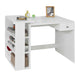 SoBuy FWT35-W, Home Office Table Desk, Computer Desk Computer Workstation with Drawer and Storage Shelves,White