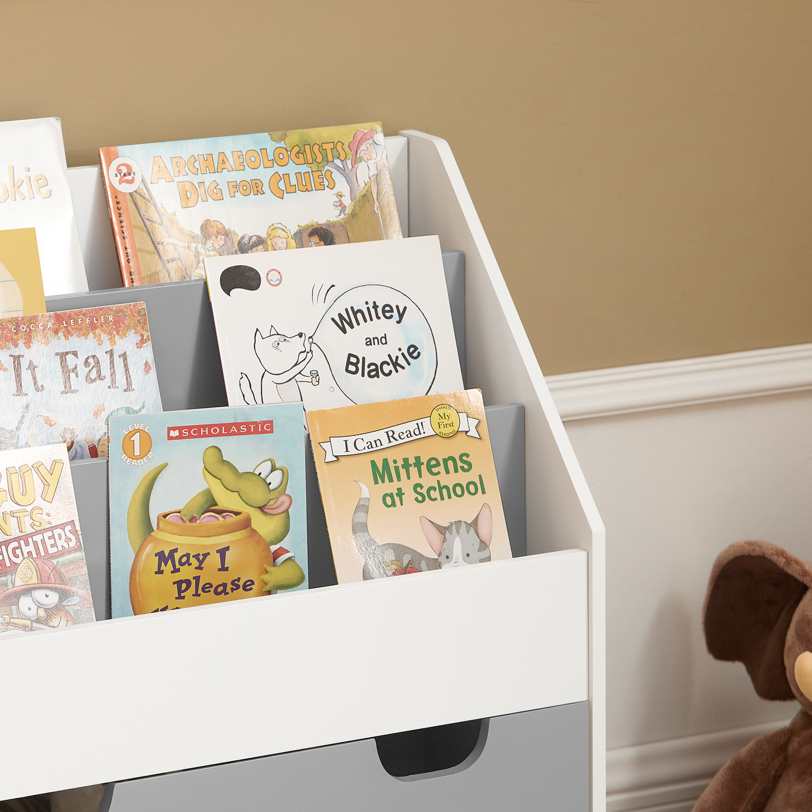 SoBuy Children Kids Bookcase Book Shelf Storage Display Rack Organizer Holder,KMB17-HG