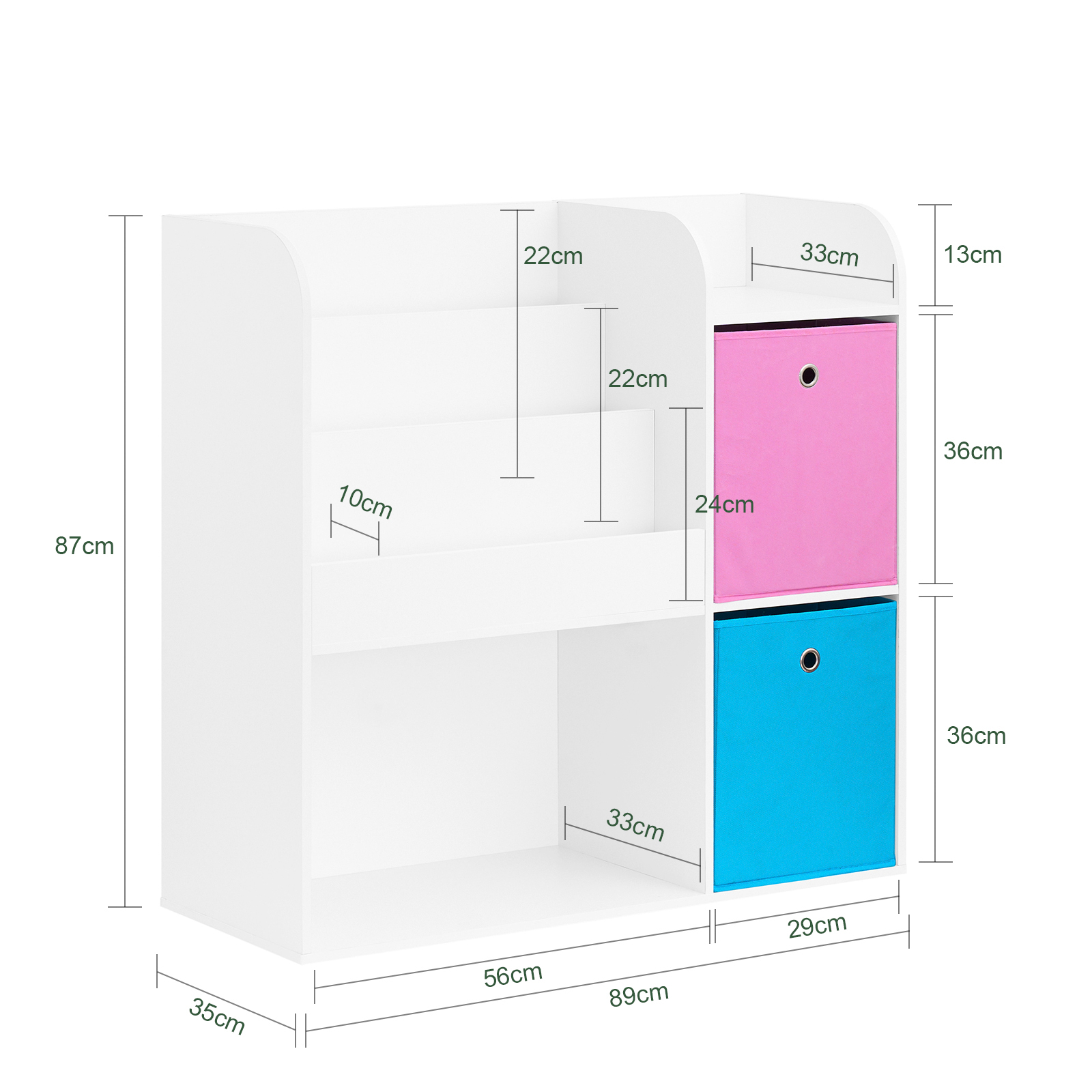 SoBuy Children Bookcase Toy Shelf Storage Display Shelf Rack Organizer KMB37-F