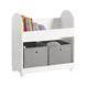 SoBuy KMB53-W, Children Kids Bookcase Book Shelf Storage Display Rack Organizer Holder with Fabric Drawers
