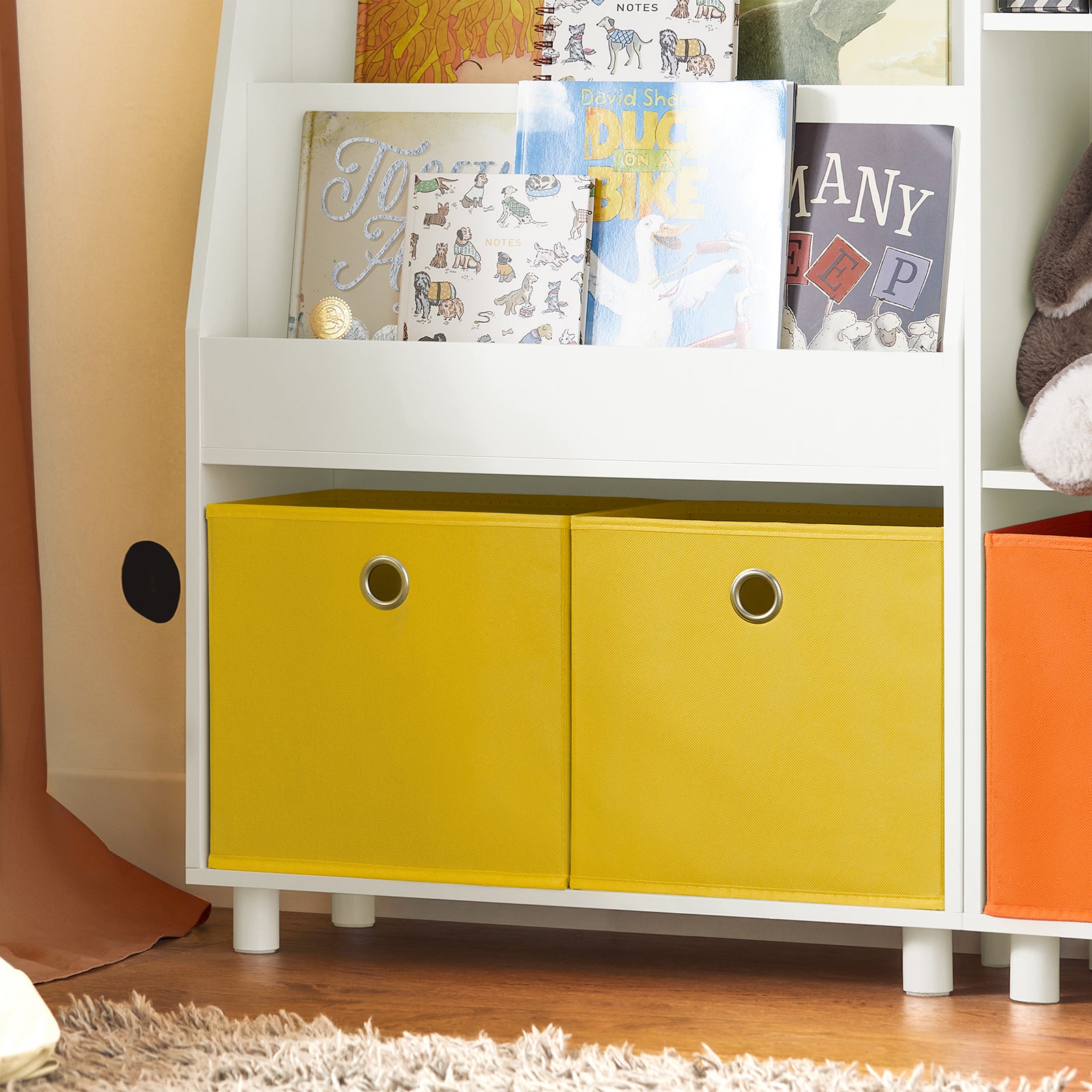 SoBuy KMB69-W, Children Kids Bookcase Toy Shelf Storage Display Shelf Standing Shelf