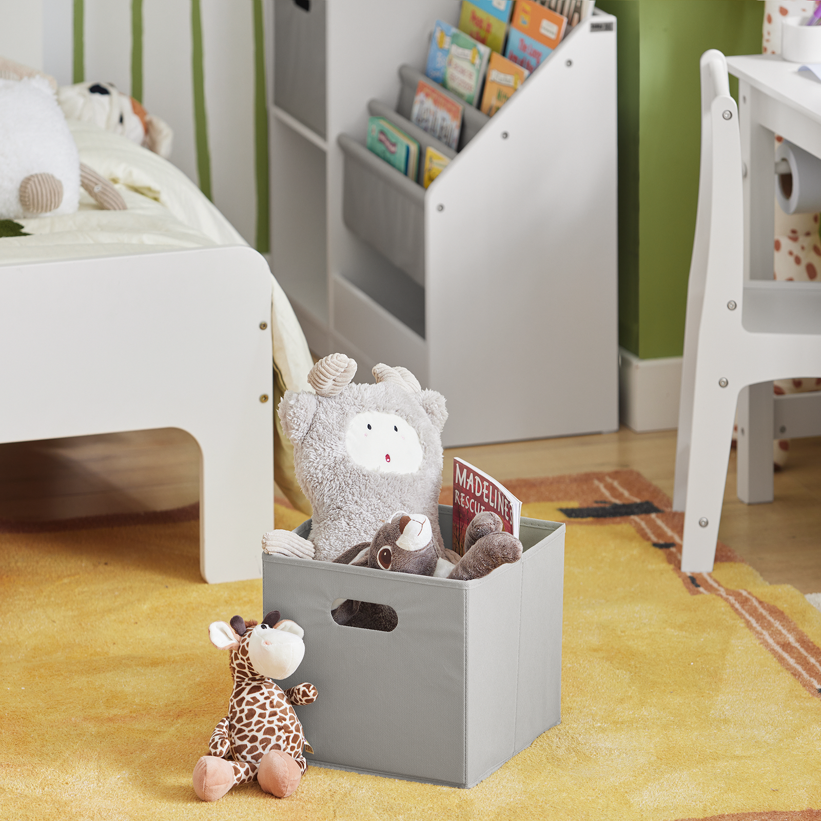 SoBuy KMB76-W, Children Kids Bookcase Book Shelf Toy Shelf Standing Storage Shelf