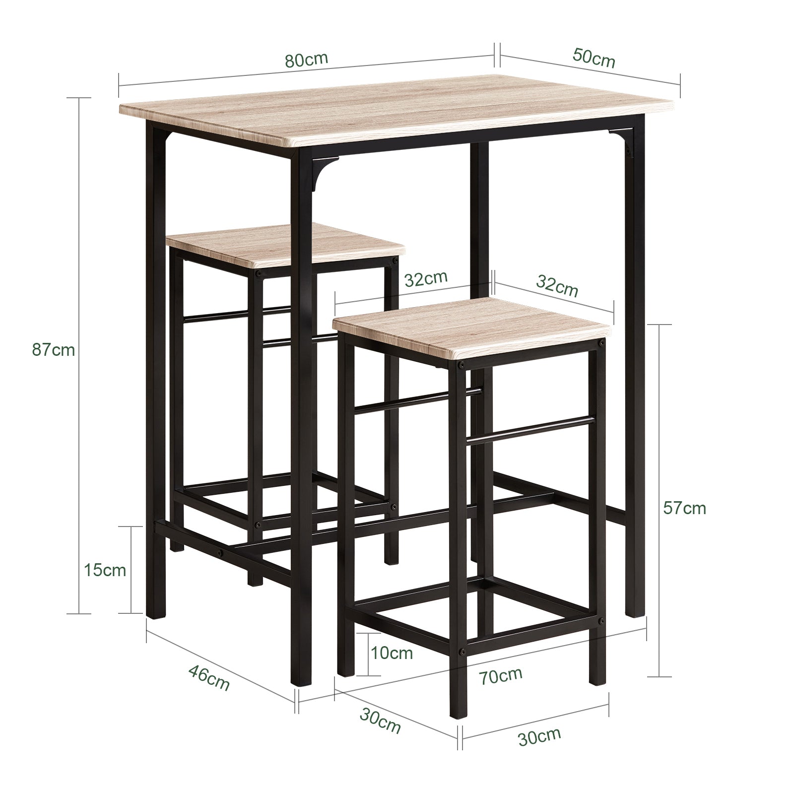 SoBuy Wood Kitchen Patio Dining Furniture,Table & Stools,OGT10-N