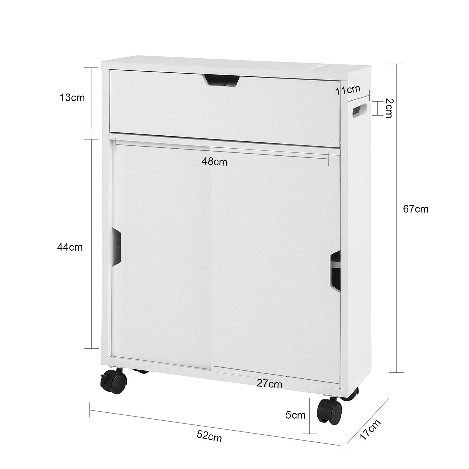 SoBuy BZR31-W Bathroom Cabinet Storage Shelf on Wheels,Toilet Paper Cabinet