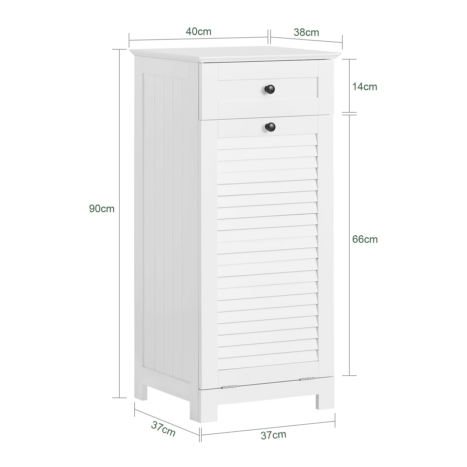 SoBuy BZR73-W,Bathroom Storage Cabinet Unit with Drawer&Laundry Basket,Laundry Cabinet White