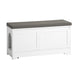 SoBuy FSR136-W,Cat Litter Box Furniture,Indoor Pet House Storage Bench with Double Doors,White